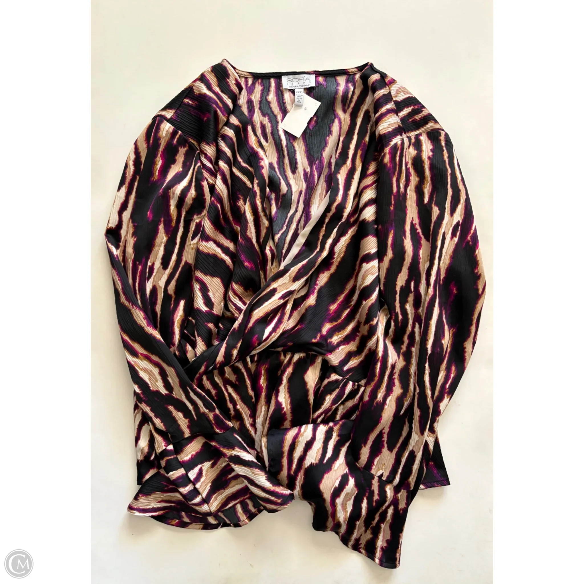 Blouse Long Sleeve By Sofia By Sofia Vergara In Multi-colored, Size: 3x - Image 1