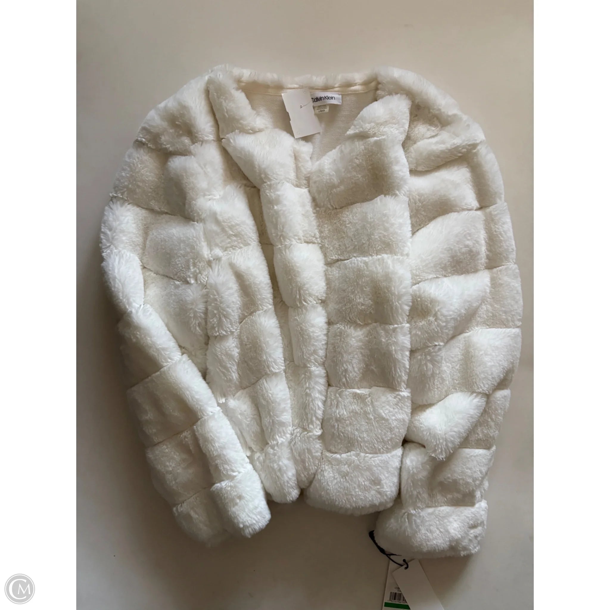 Jacket Faux Fur & Sherpa By Calvin Klein In White, Size: L - Image 1