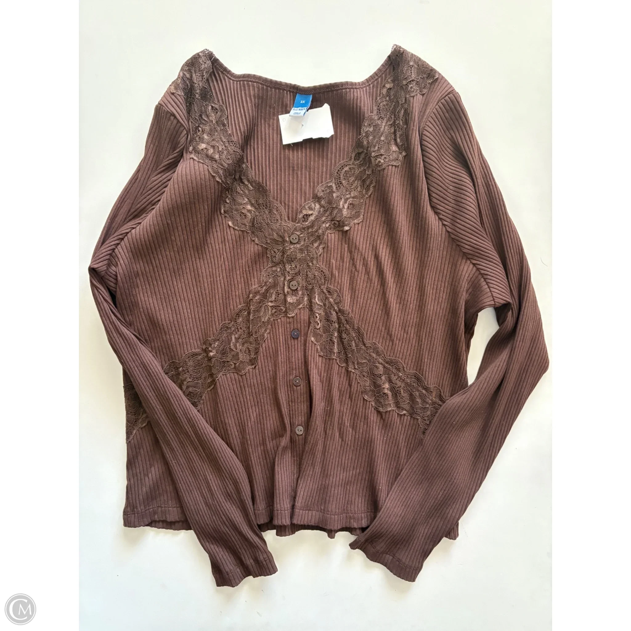 Top Long Sleeve By Old Navy In Brown, Size: 2x - Image 1