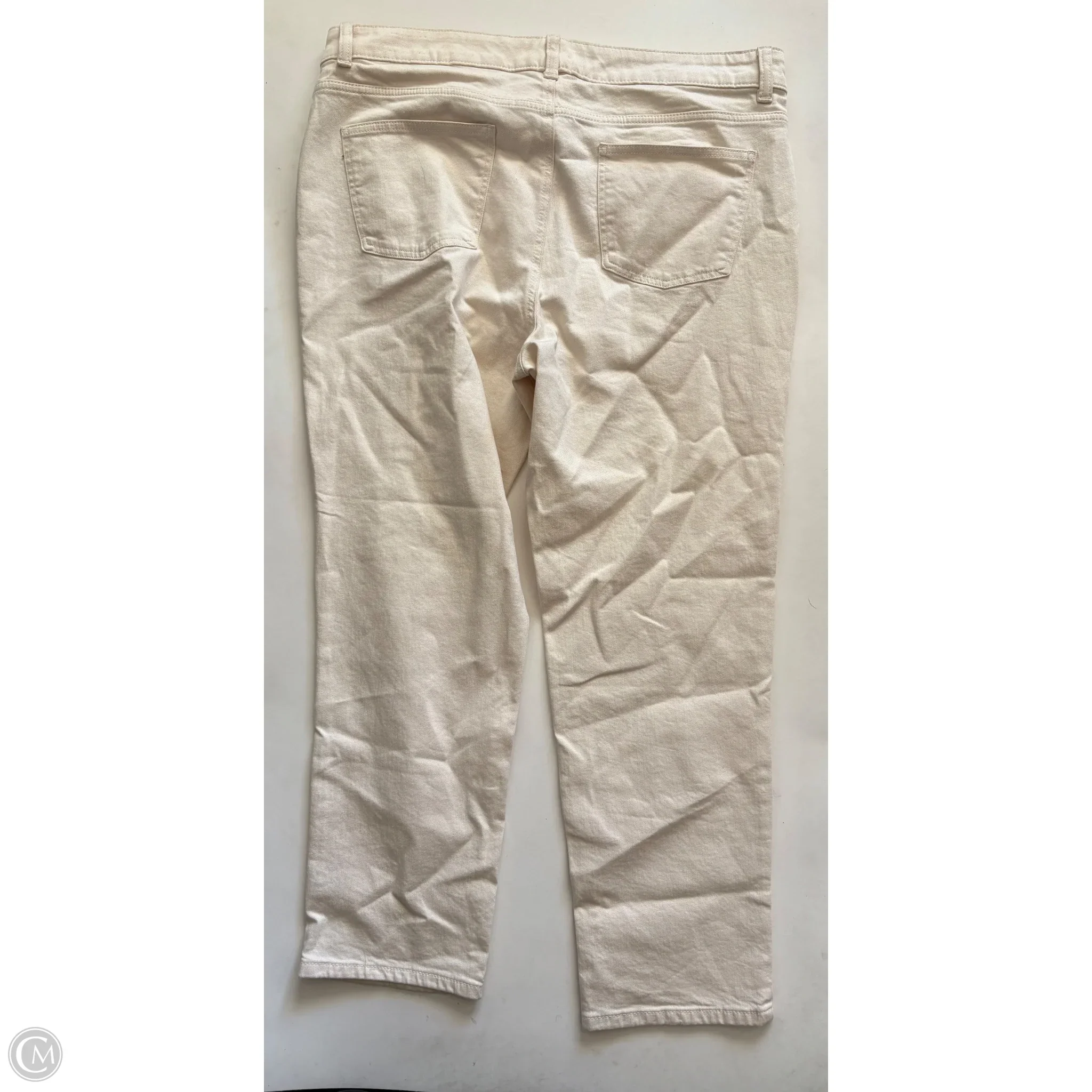 Jeans Straight By Talbots In Cream, Size: 16 - Image 2