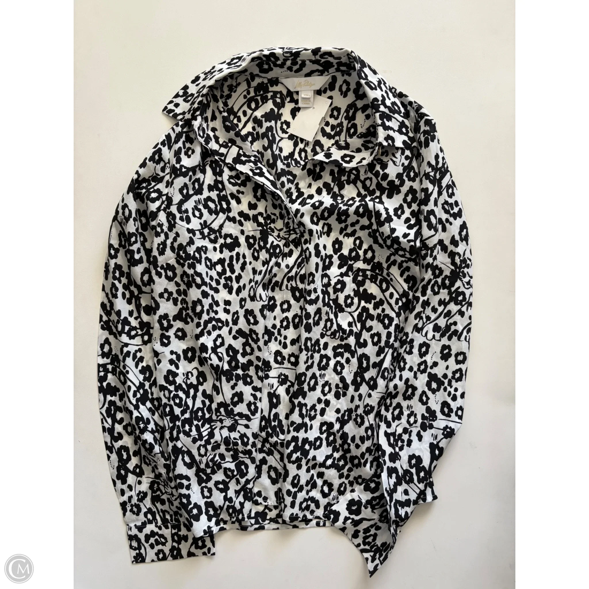Blouse Designer By Lilly Pulitzer In Black & White, Size: Xs - Image 1