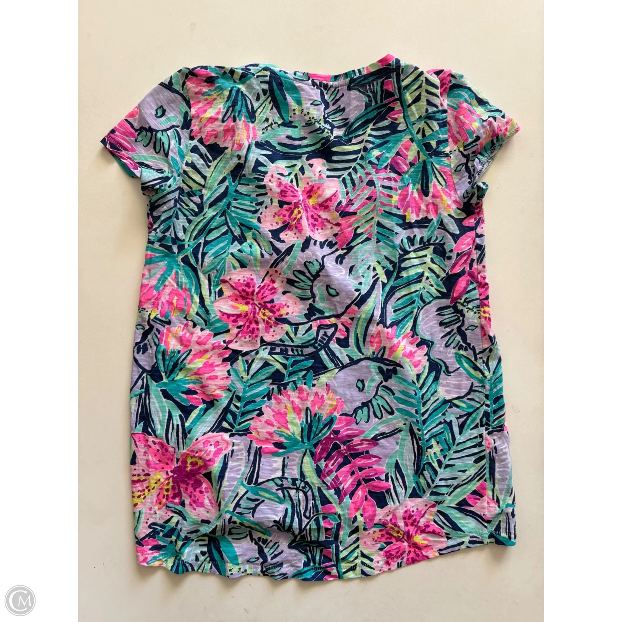 Top Short Sleeve Designer By Lilly Pulitzer In Multi-colored, Size: Xxs - Image 2