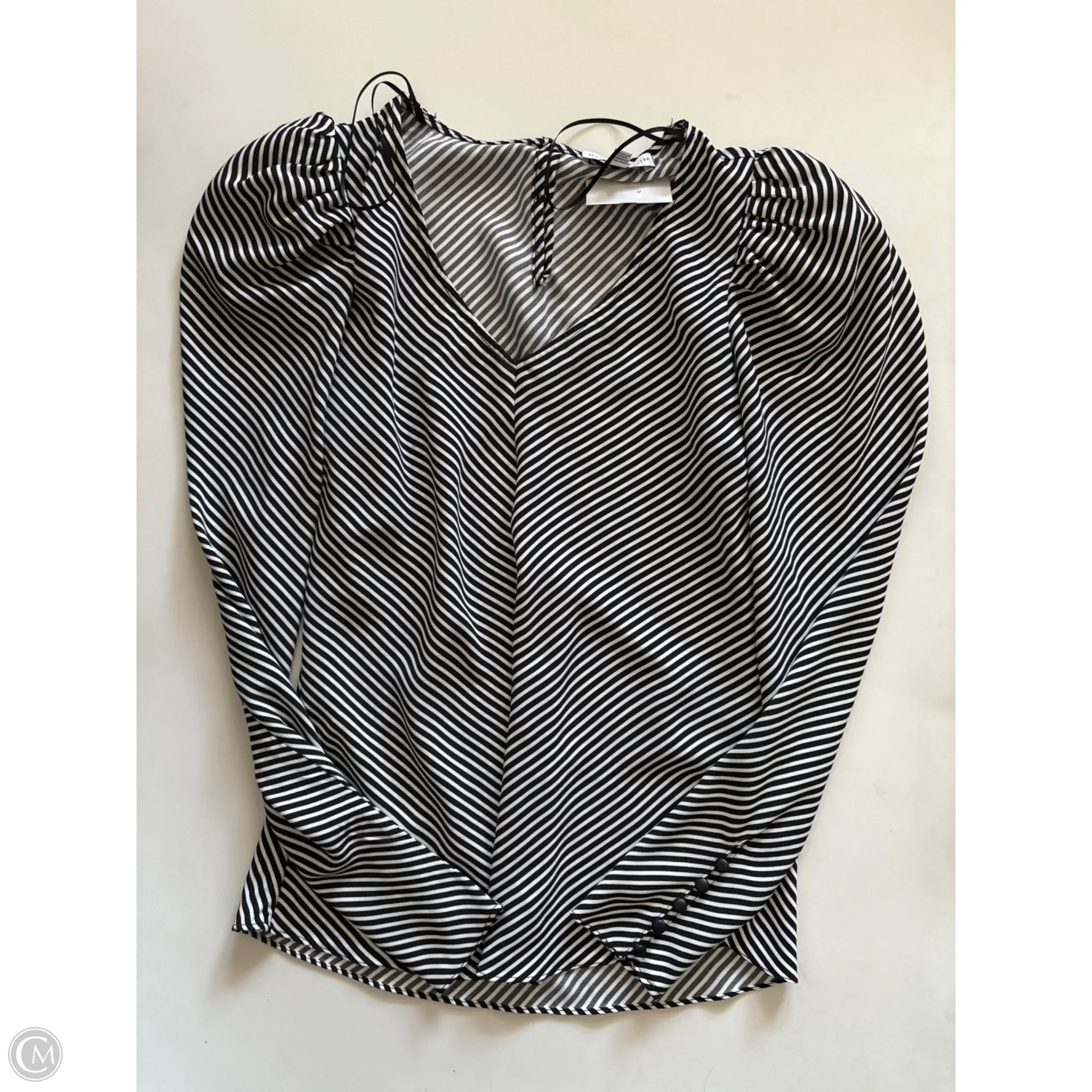 Blouse Long Sleeve By Maison Damelie In Striped Pattern, Size: S - Image 1