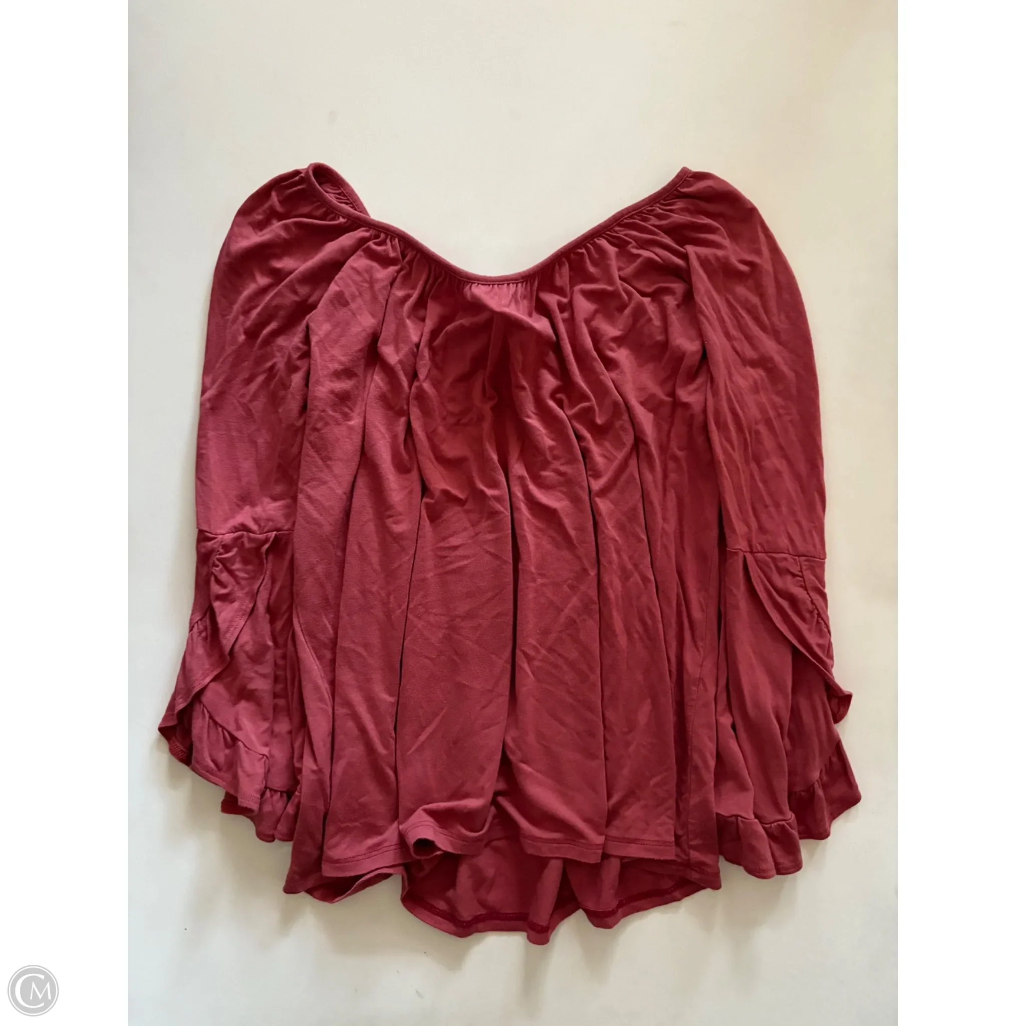 Top Long Sleeve By A Gain In Brown, Size: S - Image 1