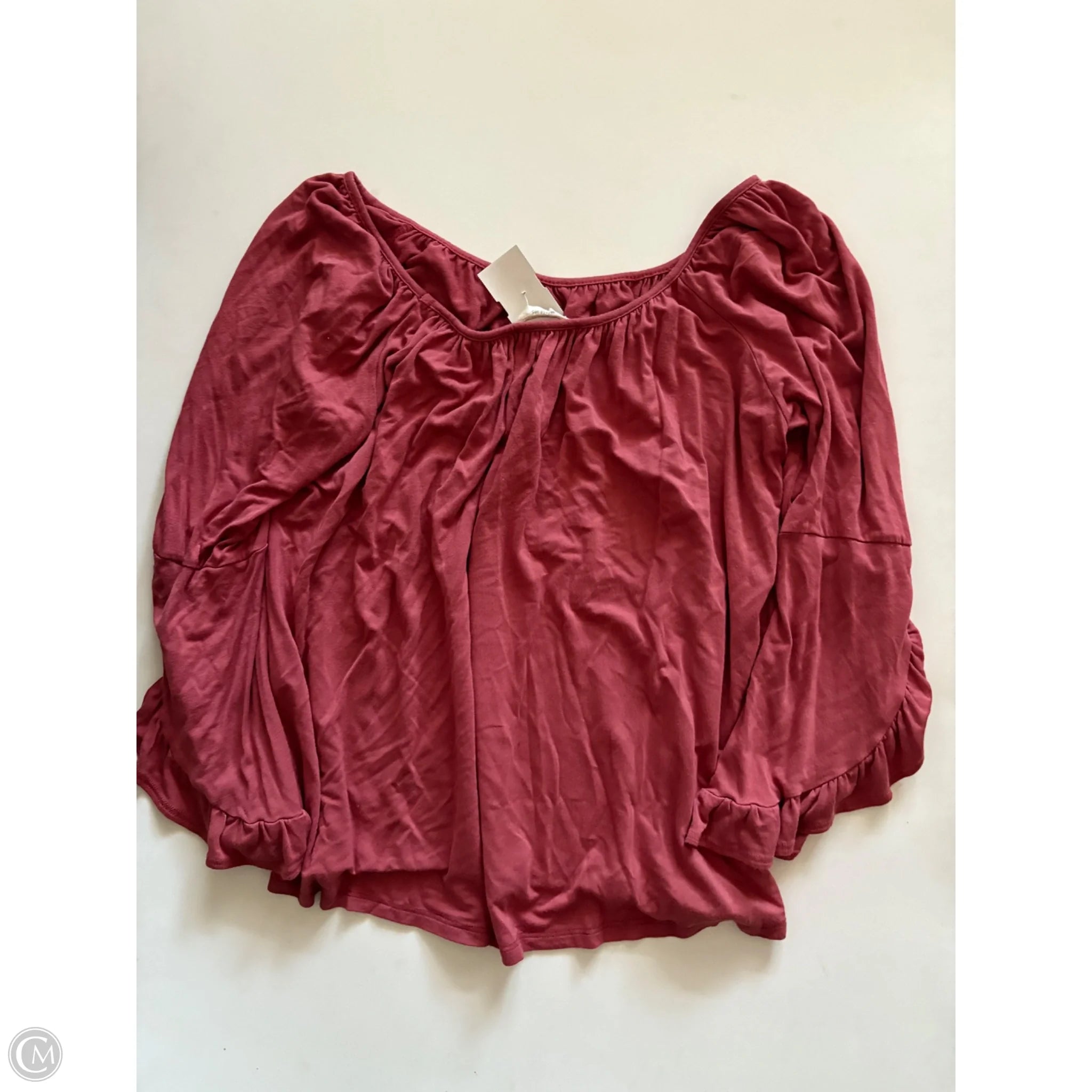 Top Long Sleeve By A Gain In Brown, Size: S - Image 2