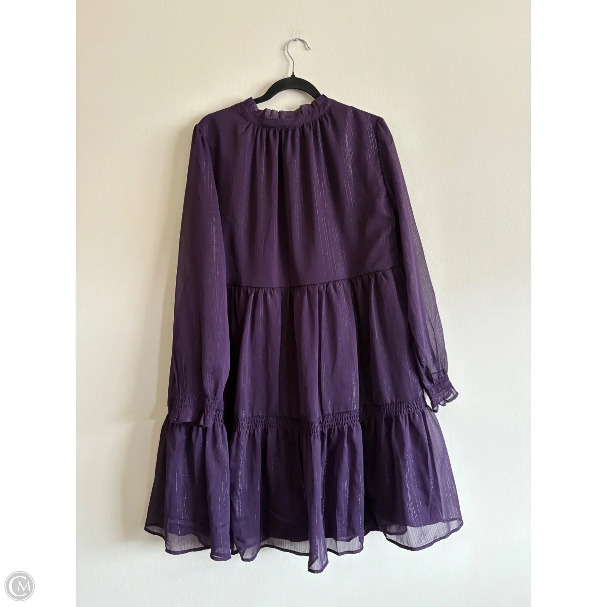 Dress Casual Midi By Terra & Sky In Purple, Size: Xl - Image 2