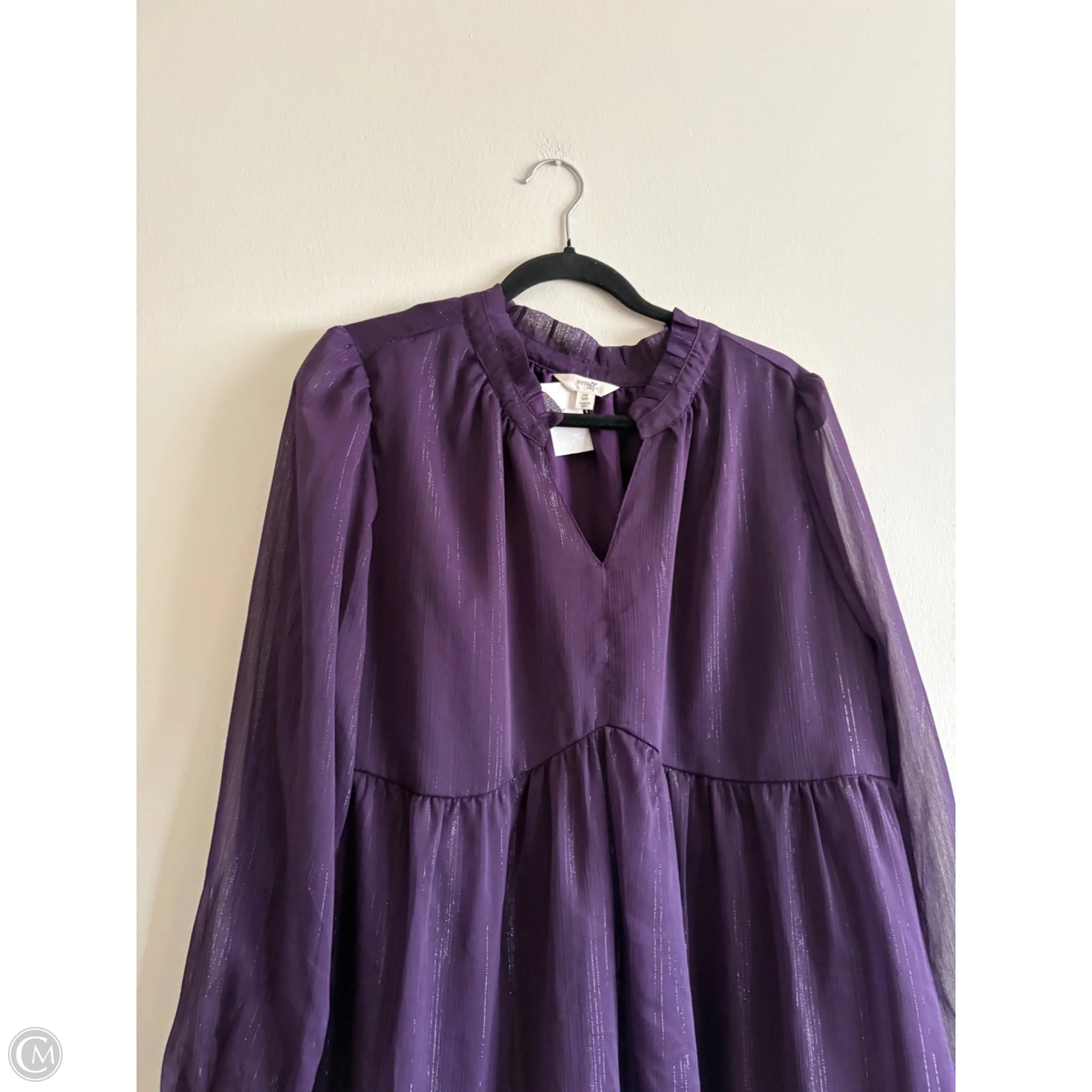 Dress Casual Midi By Terra & Sky In Purple, Size: Xl - Image 3
