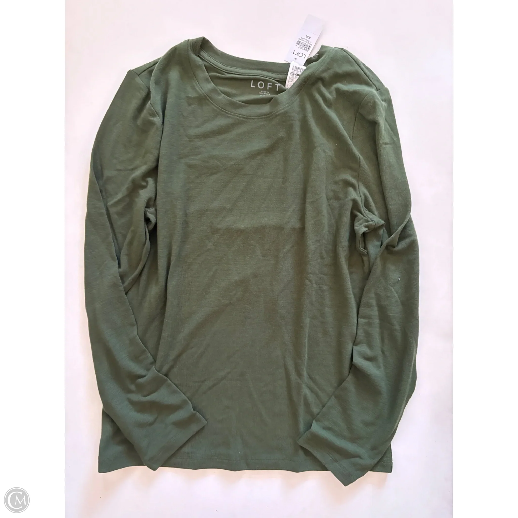Top Long Sleeve By Loft In Green, Size: 2x - Image 1