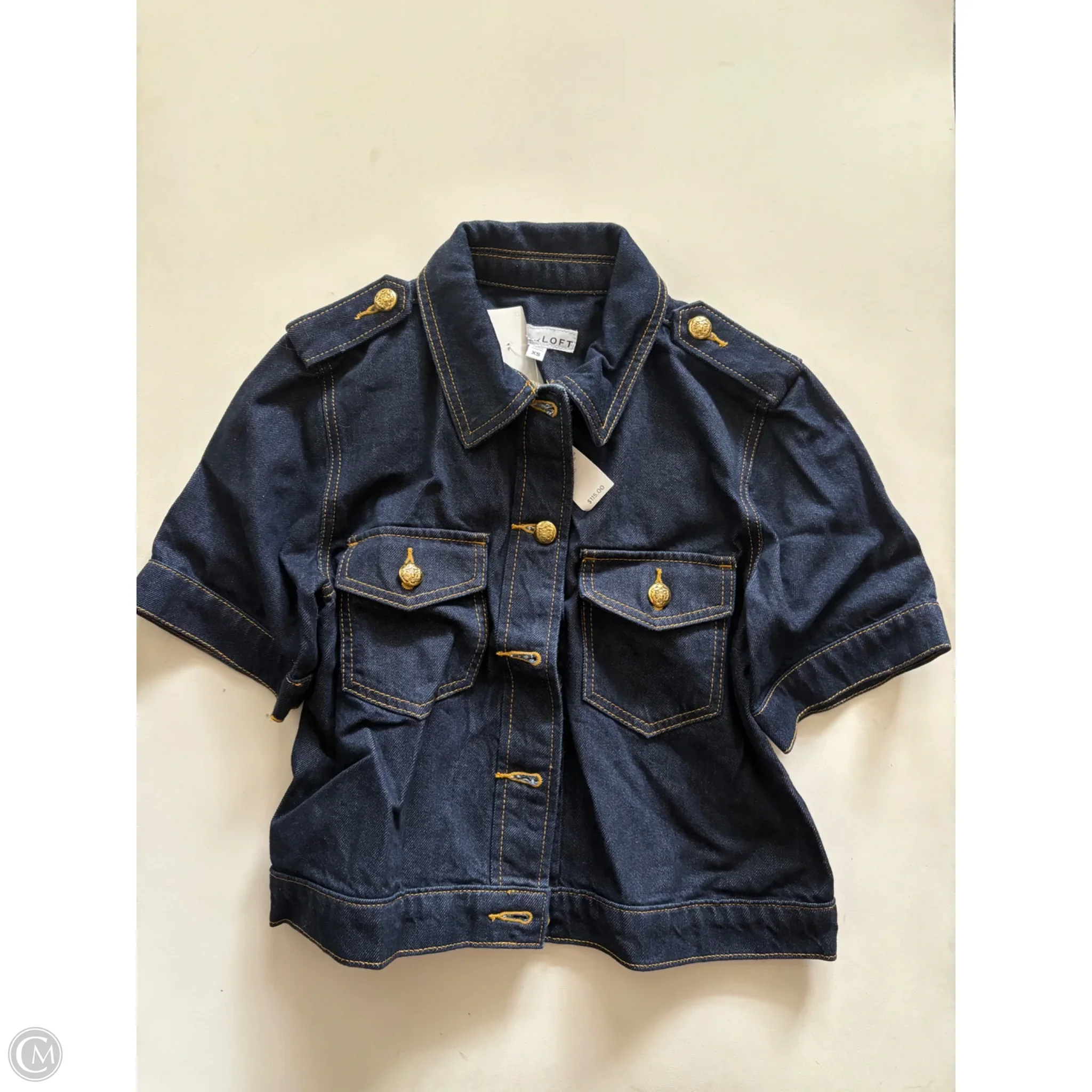 Jacket Denim By Loft In Blue, Size: Xs - Image 1