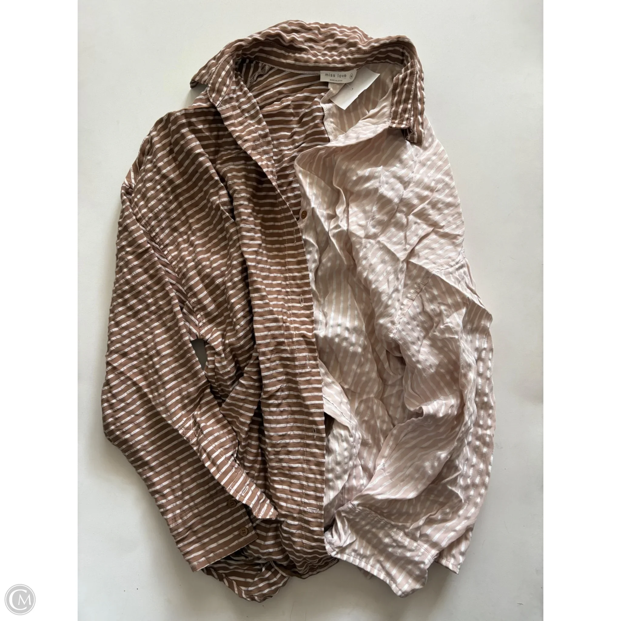 Top Long Sleeve By Miss Love In Brown, Size: M - Image 1