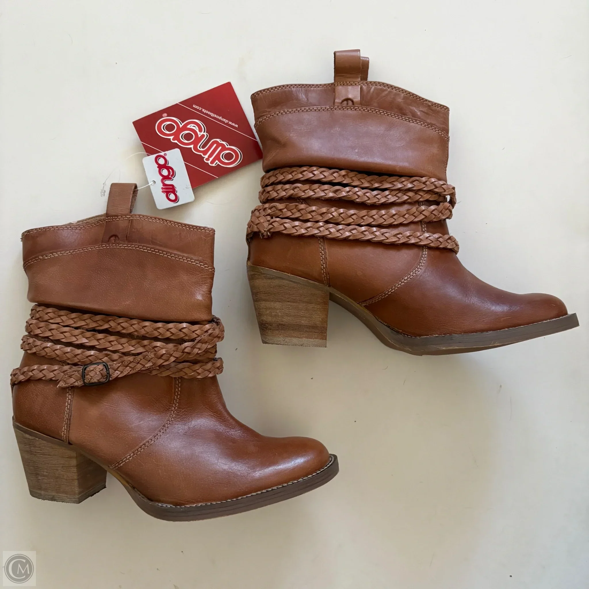 Boots Ankle Heels By Dingo In Brown, Size: 8