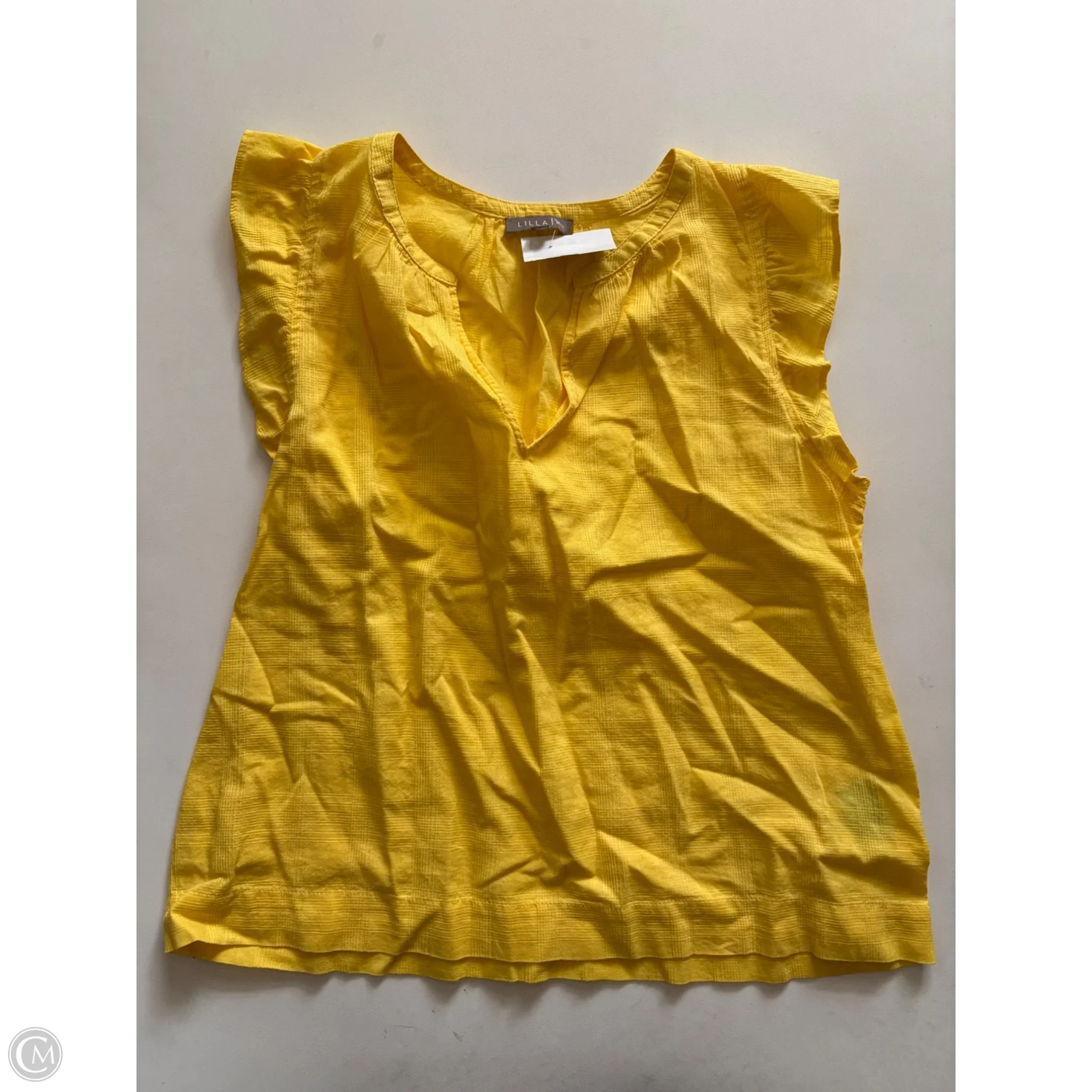 Top Short Sleeve By Lilla P In Yellow, Size: S - Image 1
