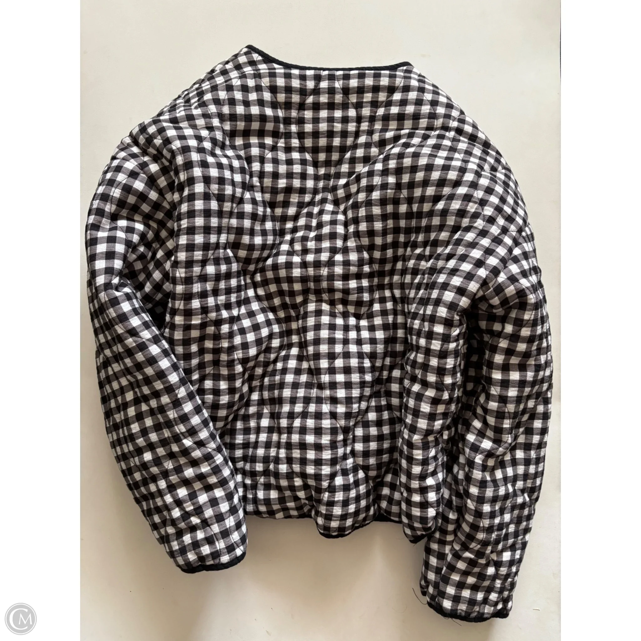 Jacket Puffer & Quilted By Rnwy In Checkered Pattern, Size: L - Image 2