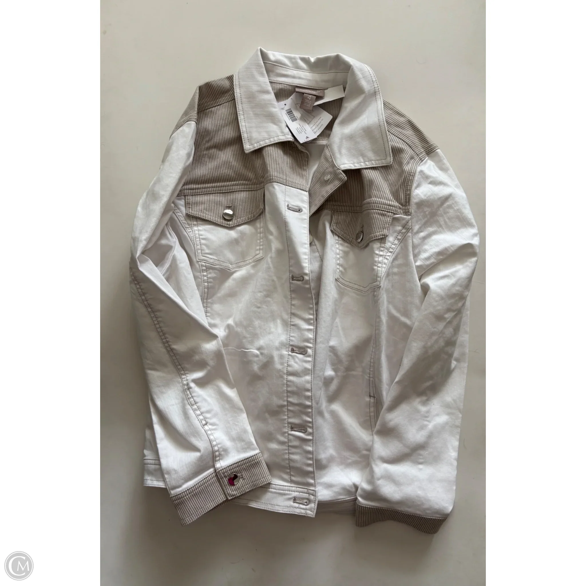 Jacket Moto By Chicos In White, Size: 2x - Image 1