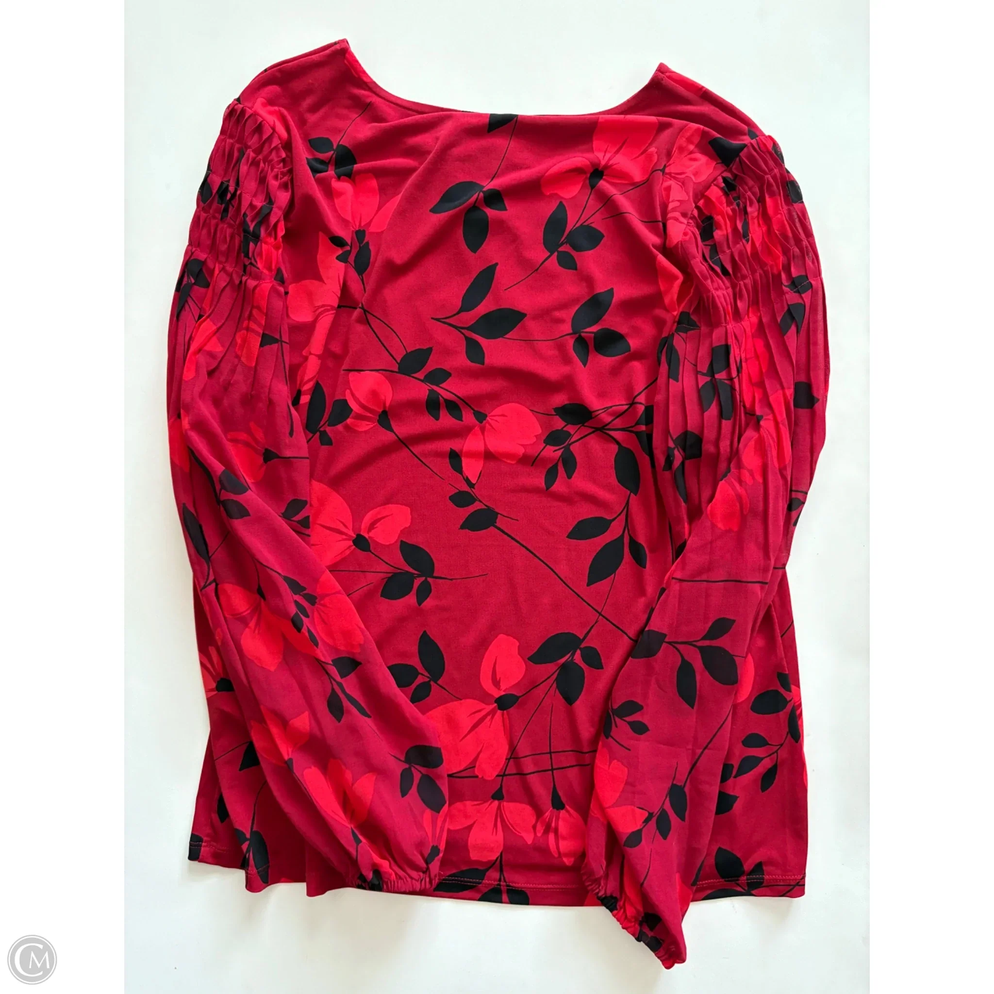 Blouse Long Sleeve By Calvin Klein In Red, Size: Large - Image 2