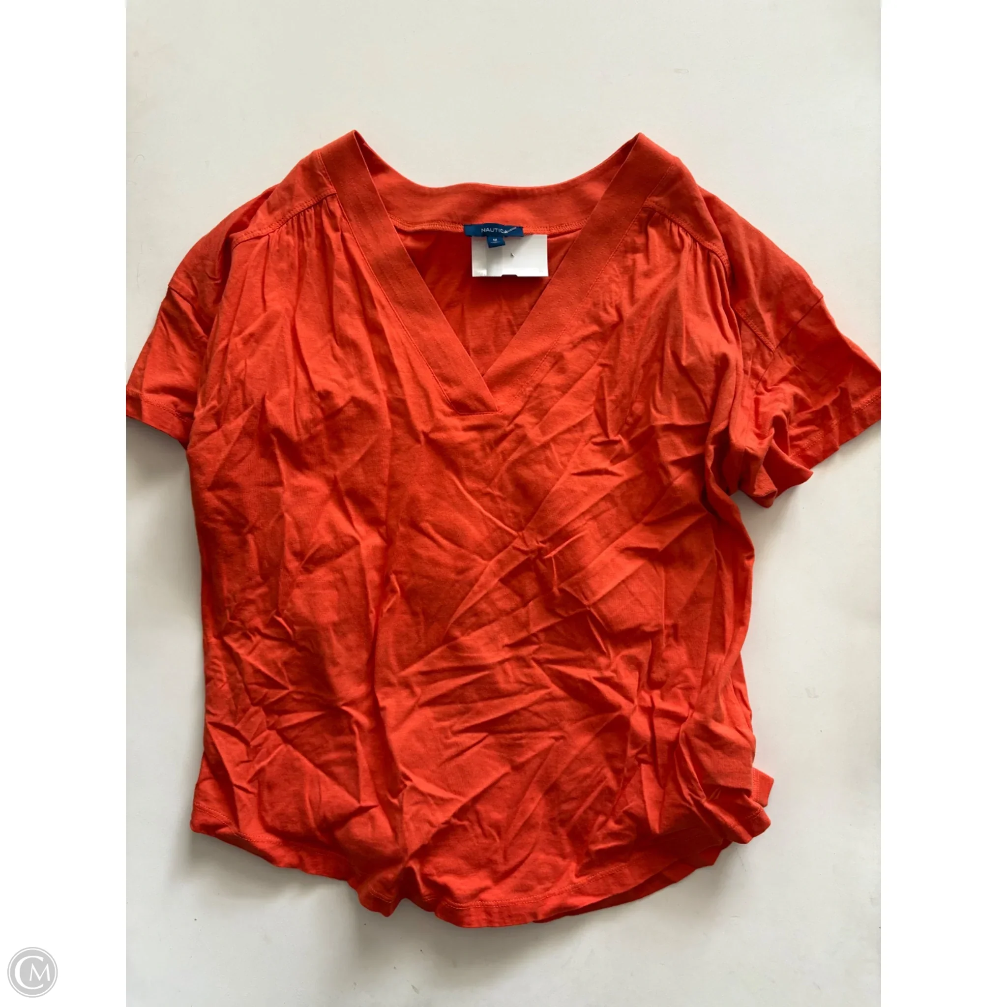 Top Short Sleeve By Nautica In Orange, Size: M - Image 1