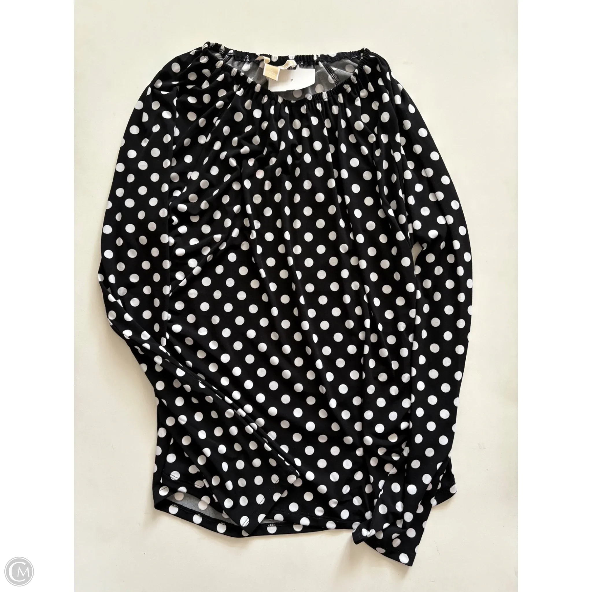 Blouse Long Sleeve By Michael Kors In Polkadot Pattern, Size: L - Image 1