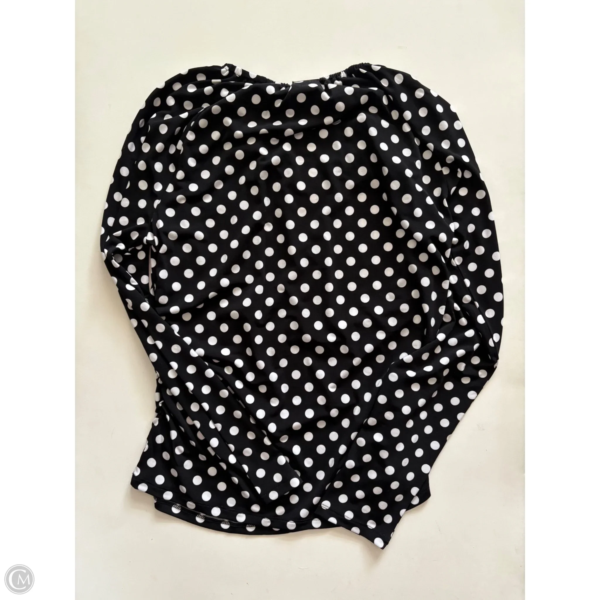 Blouse Long Sleeve By Michael Kors In Polkadot Pattern, Size: L - Image 2