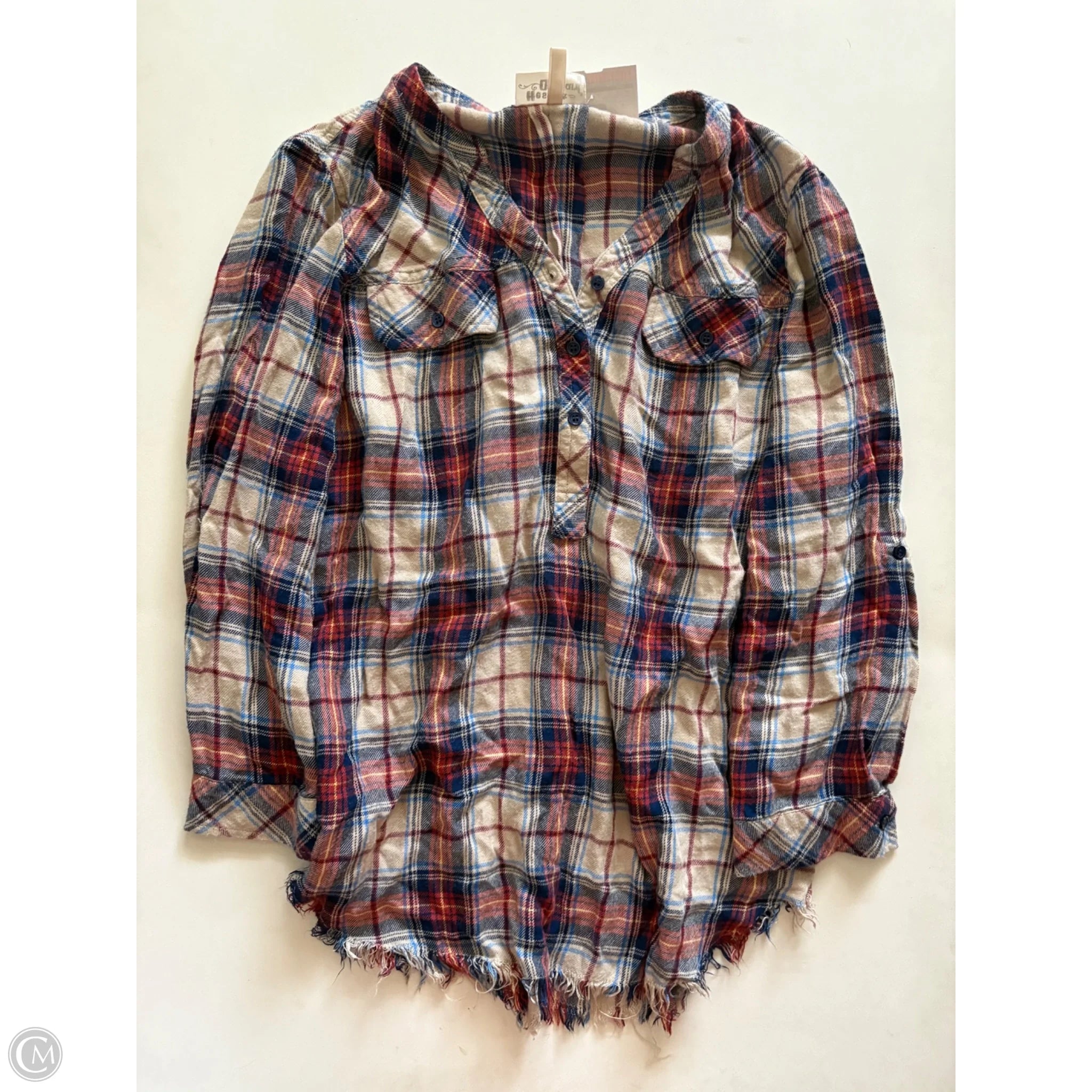 Top Long Sleeve By Hester Orchard In Plaid Pattern, Size: M - Image 1
