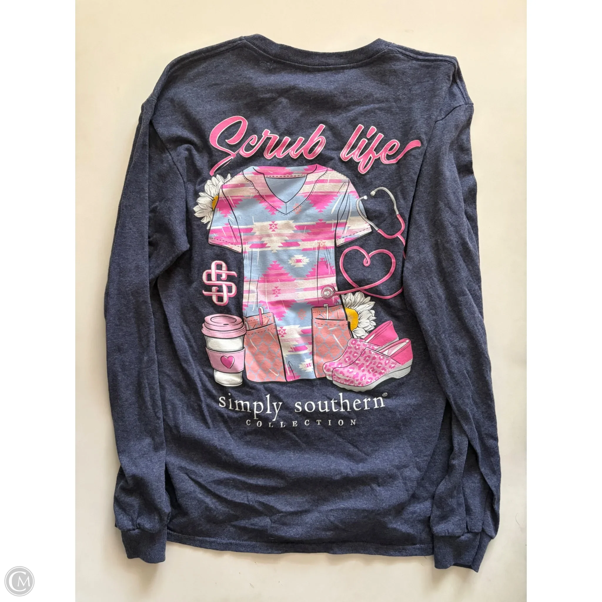 Top Long Sleeve By Simply Southern In Navy, Size: M - Image 2