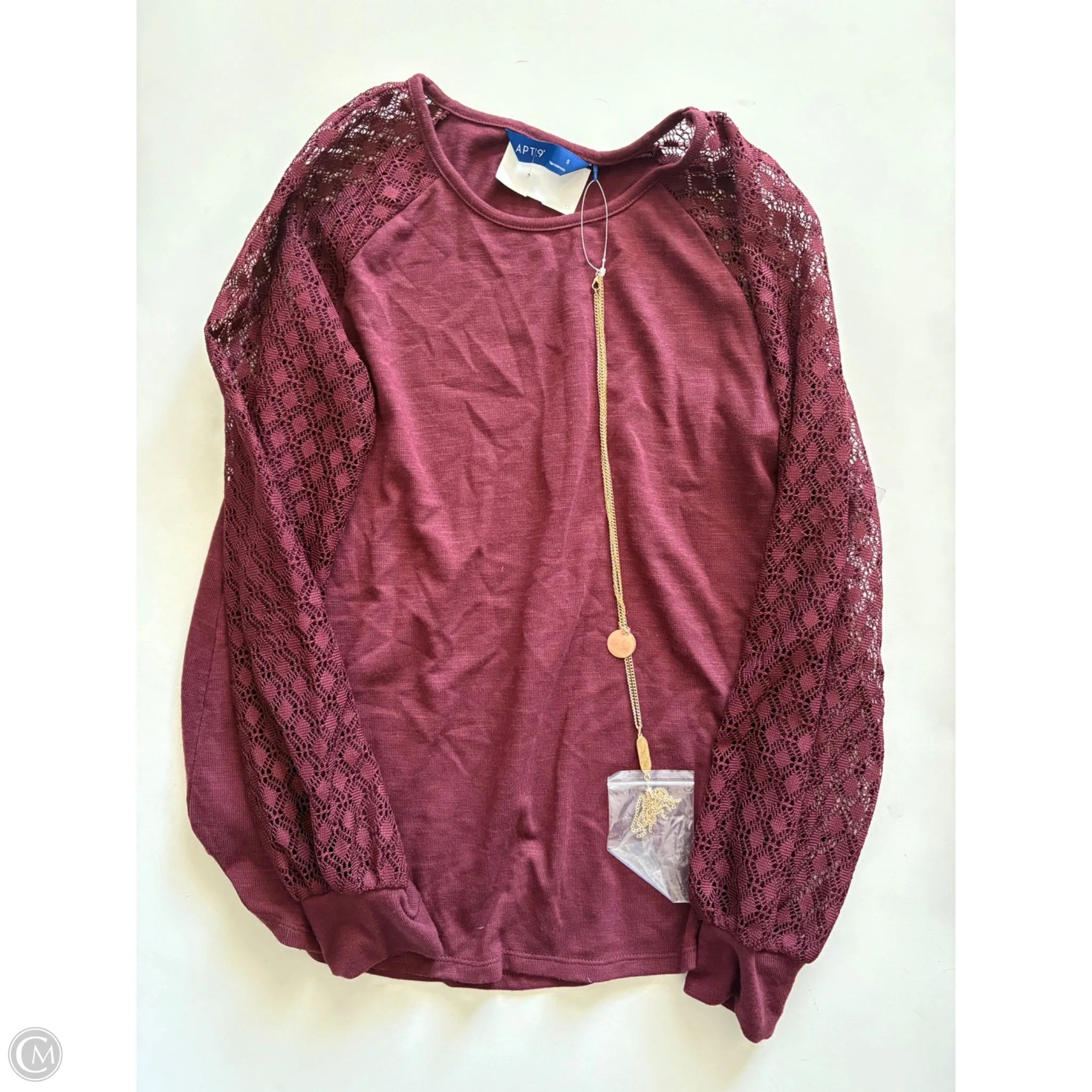 Sweater By Apt 9 In Maroon, Size: S - Image 1