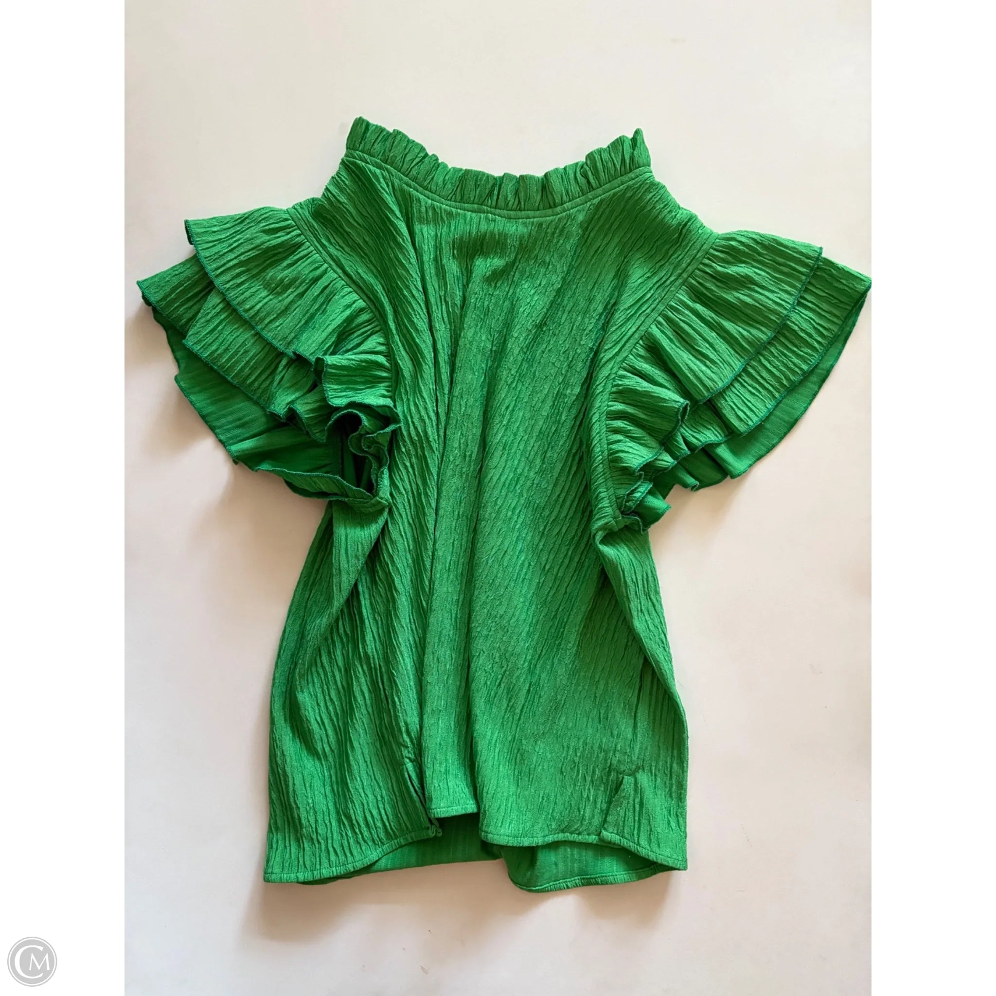Blouse Short Sleeve By Jodifl In Green, Size: M - Image 1