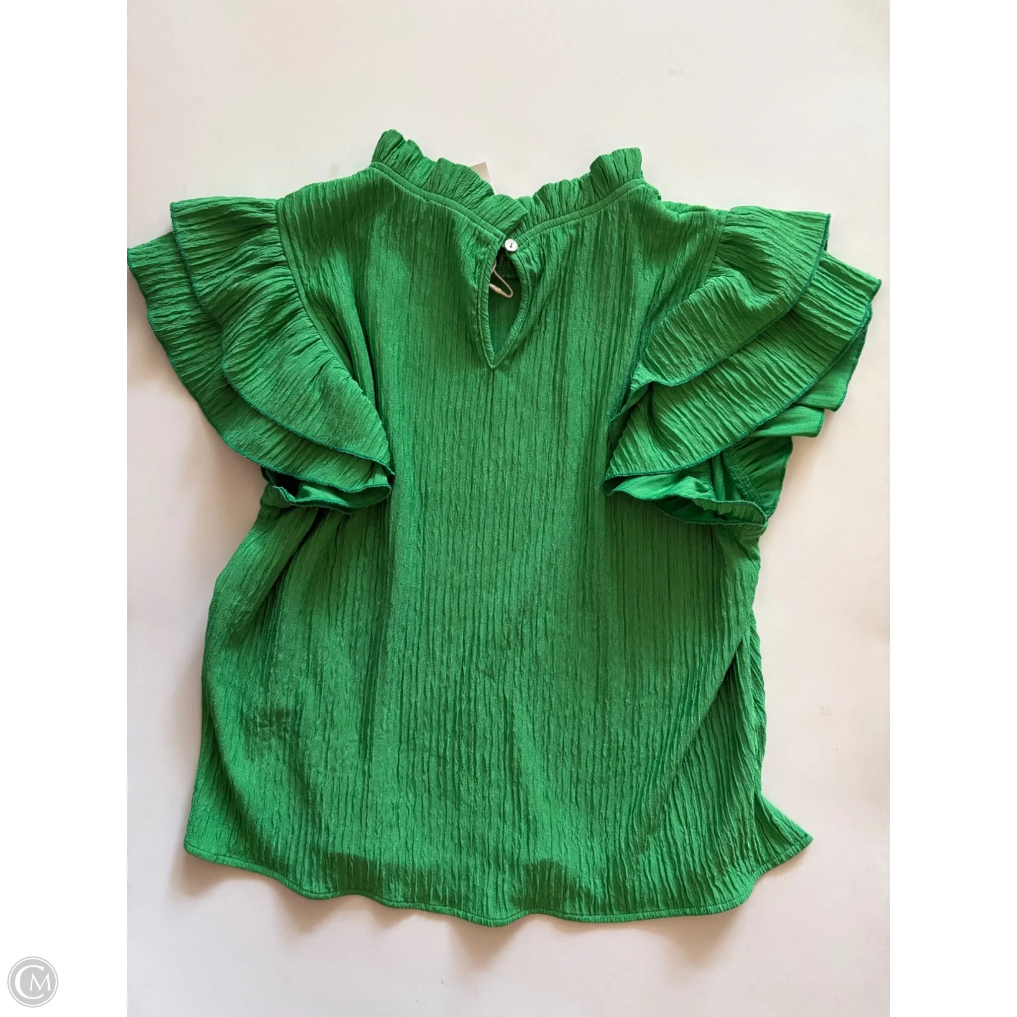 Blouse Short Sleeve By Jodifl In Green, Size: M - Image 2