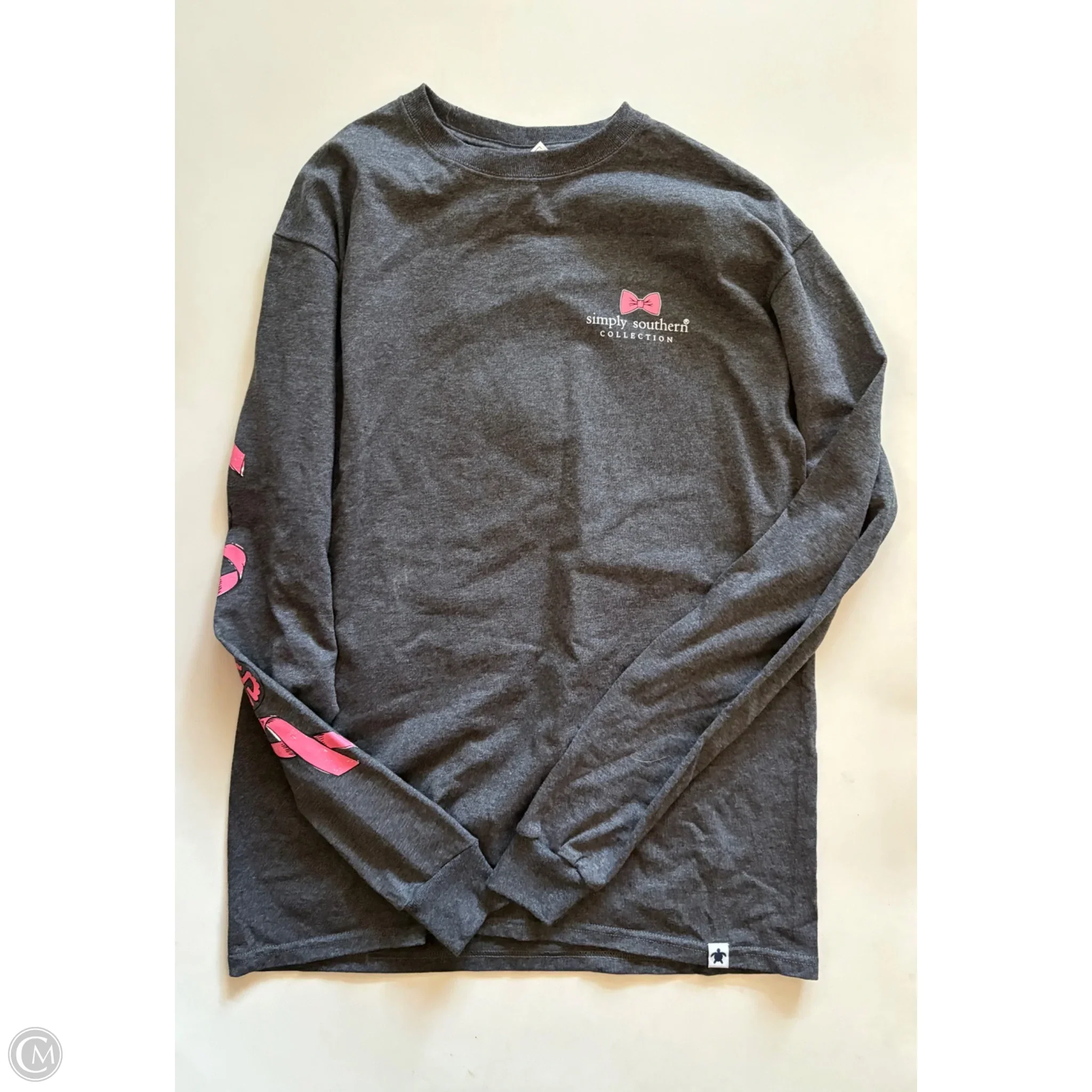 Top Long Sleeve By Simply Southern In Grey, Size: M - Image 1