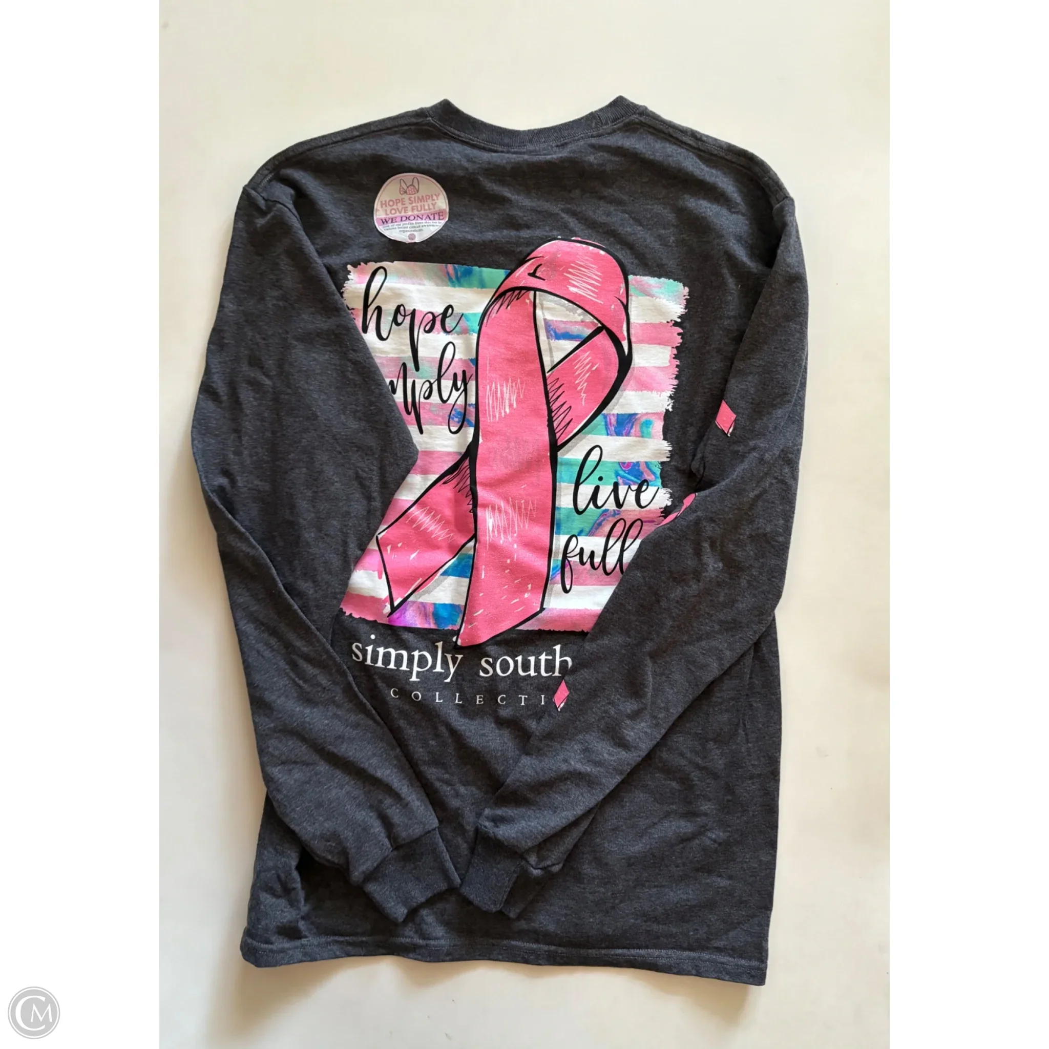 Top Long Sleeve By Simply Southern In Grey, Size: M - Image 2