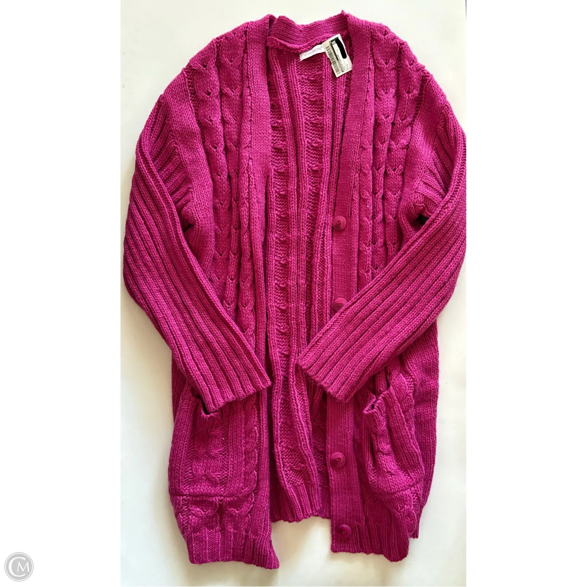 Sweater Cardigan By Shoedazzle In Pink, Size: L - Image 1