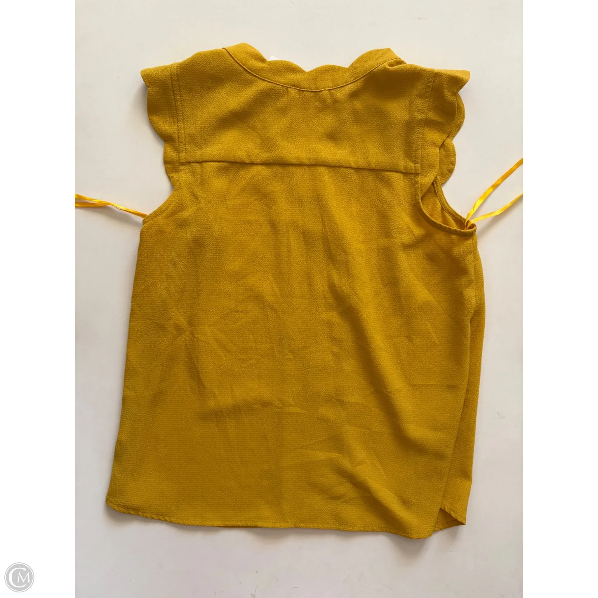Blouse Short Sleeve By Monteau In Yellow, Size: M - Image 2