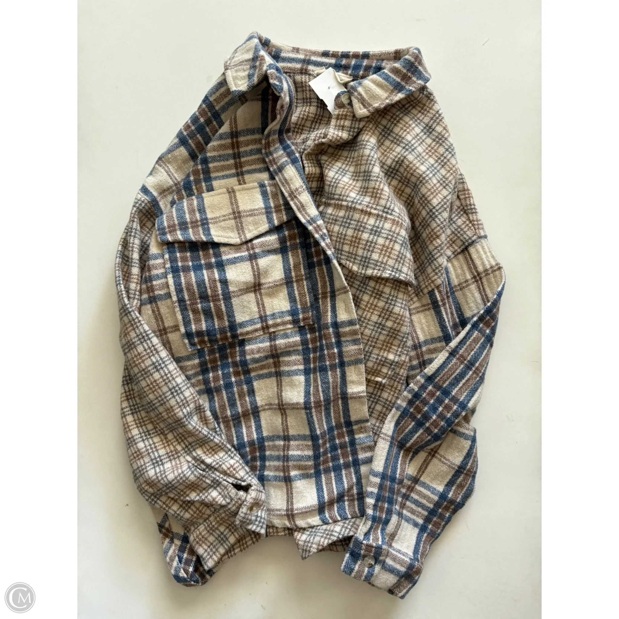 Jacket Faux Fur & Sherpa By Altard State In Plaid Pattern, Size: S - Image 1