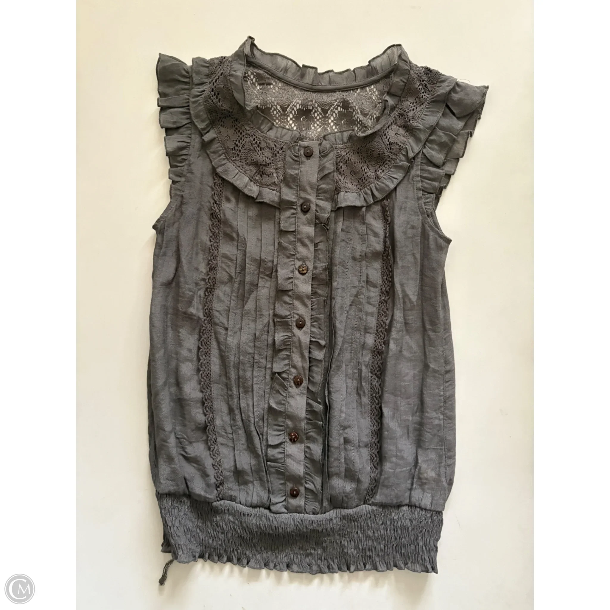 Top Short Sleeve By Mine In Grey, Size: S - Image 1