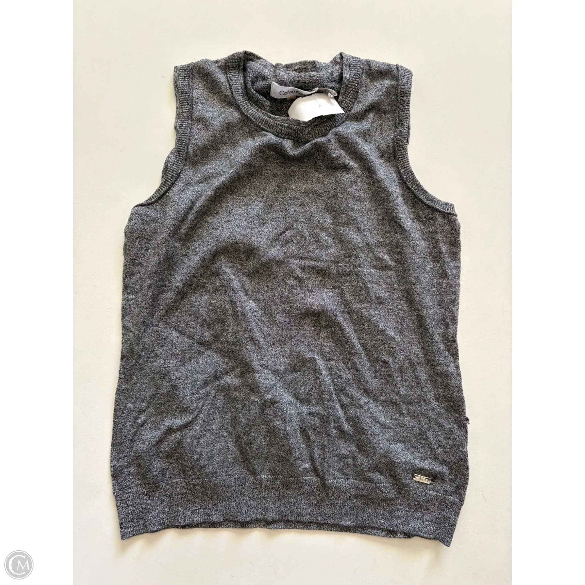 Sweater Short Sleeve By Calvin Klein In Grey, Size: S - Image 1