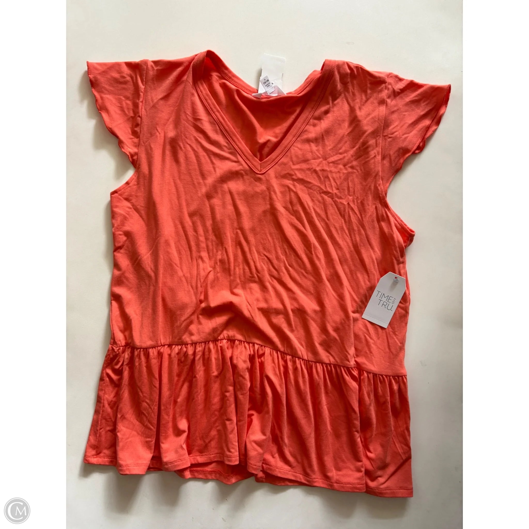 Top Short Sleeve By Time And Tru In Orange, Size: L - Image 1