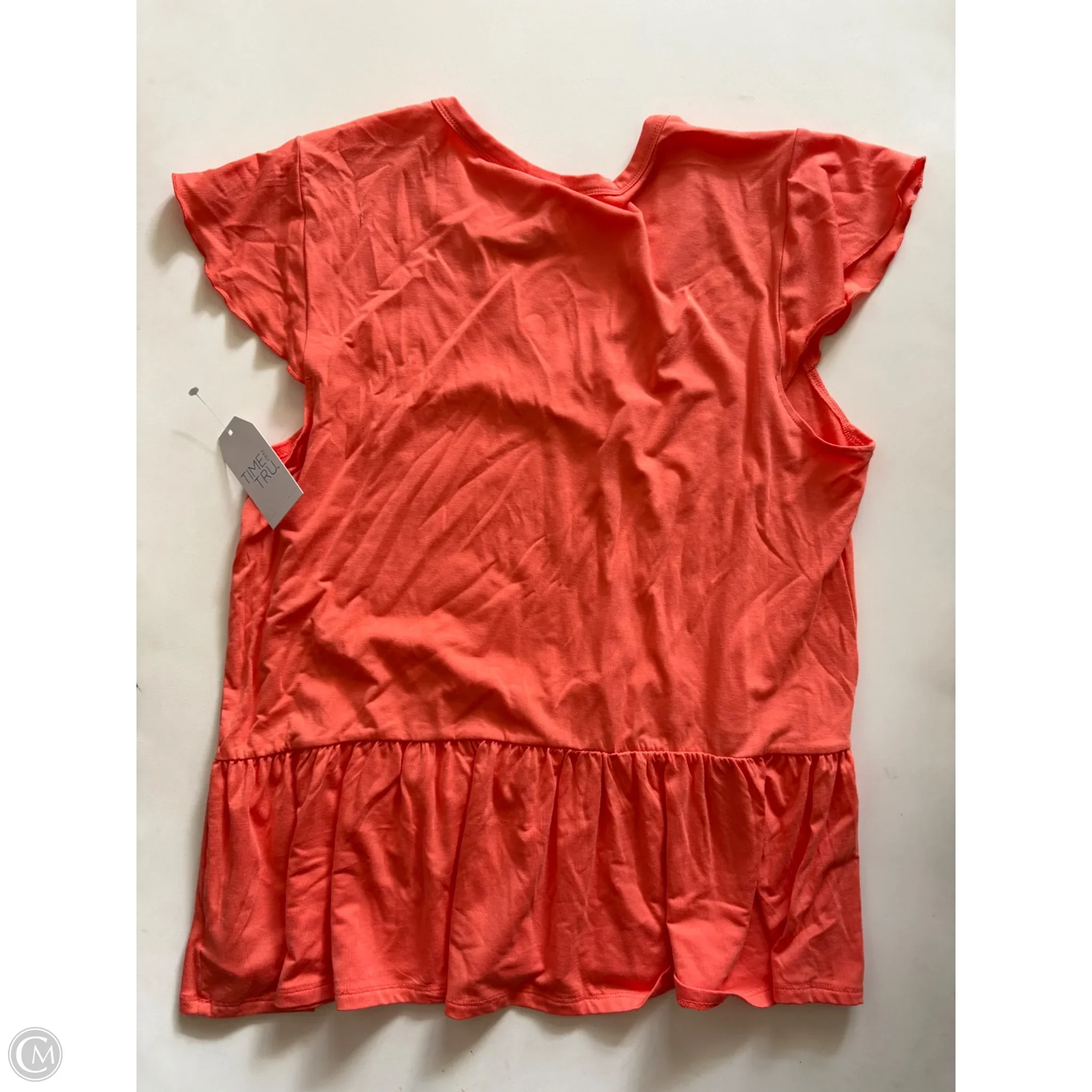 Top Short Sleeve By Time And Tru In Orange, Size: L - Image 2