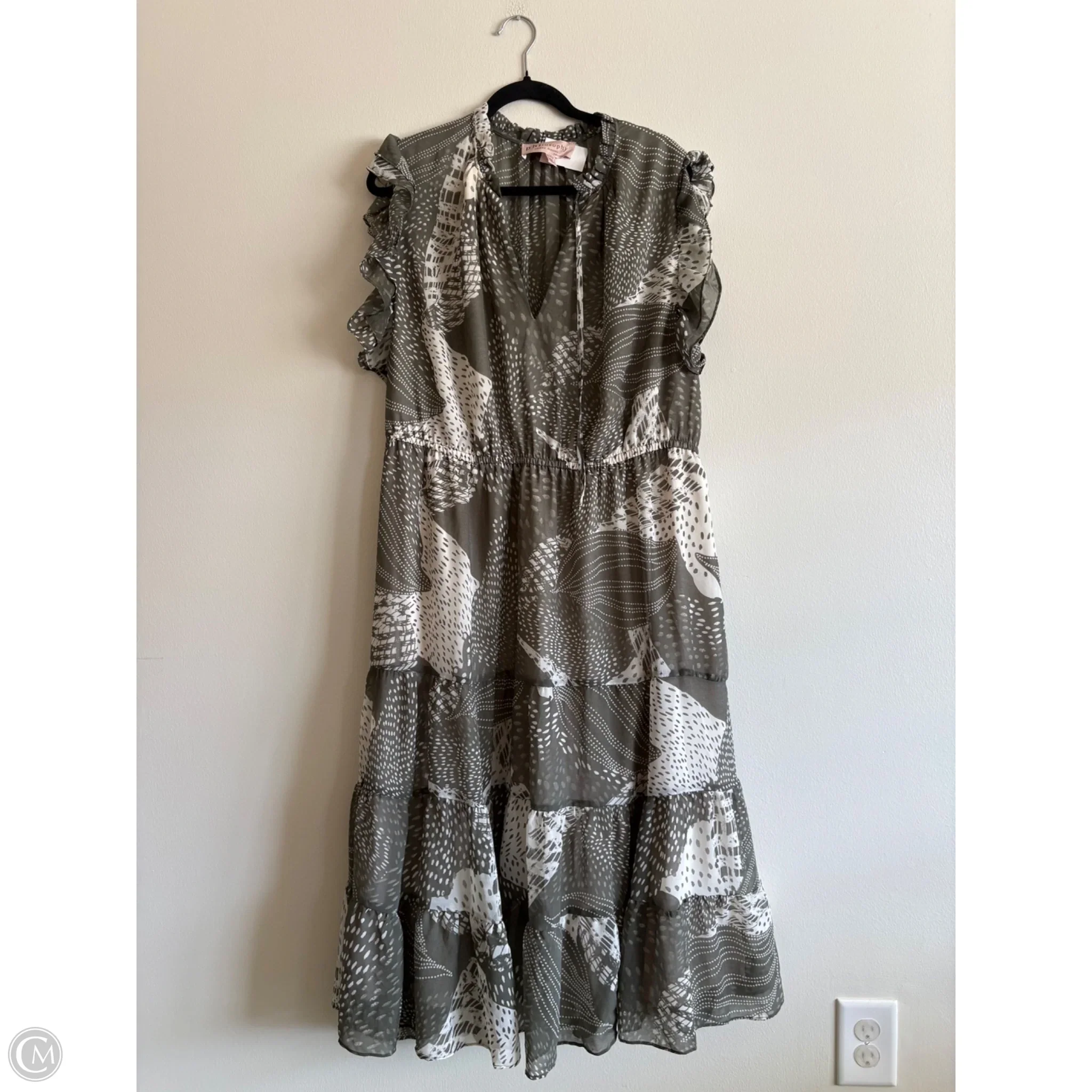 Dress Casual Midi By Philosophy In Green, Size: 2x - Image 1