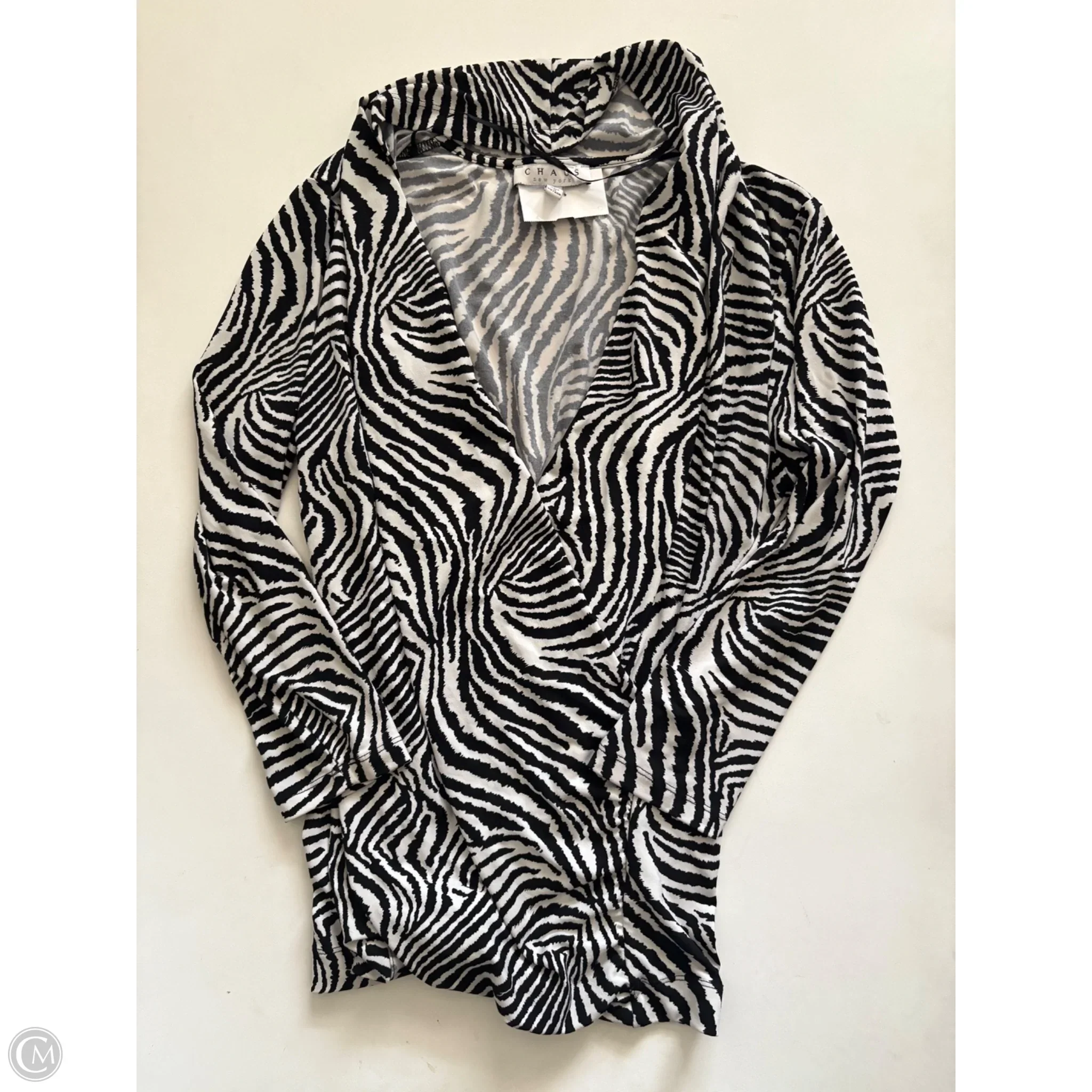 Blouse Long Sleeve By Chaus In Animal Print, Size: L - Image 1