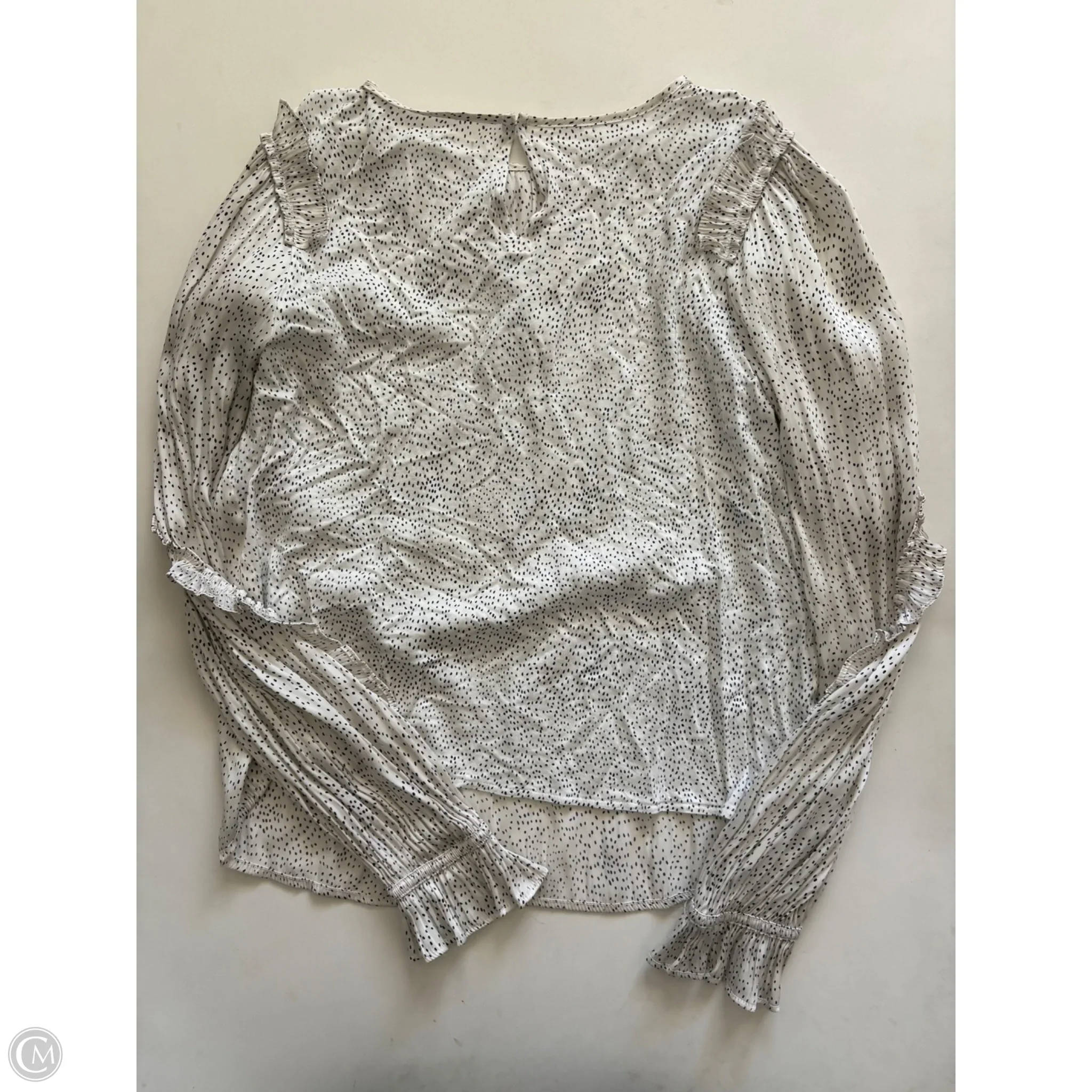 Blouse Long Sleeve By Loft In Polkadot Pattern, Size: S - Image 2
