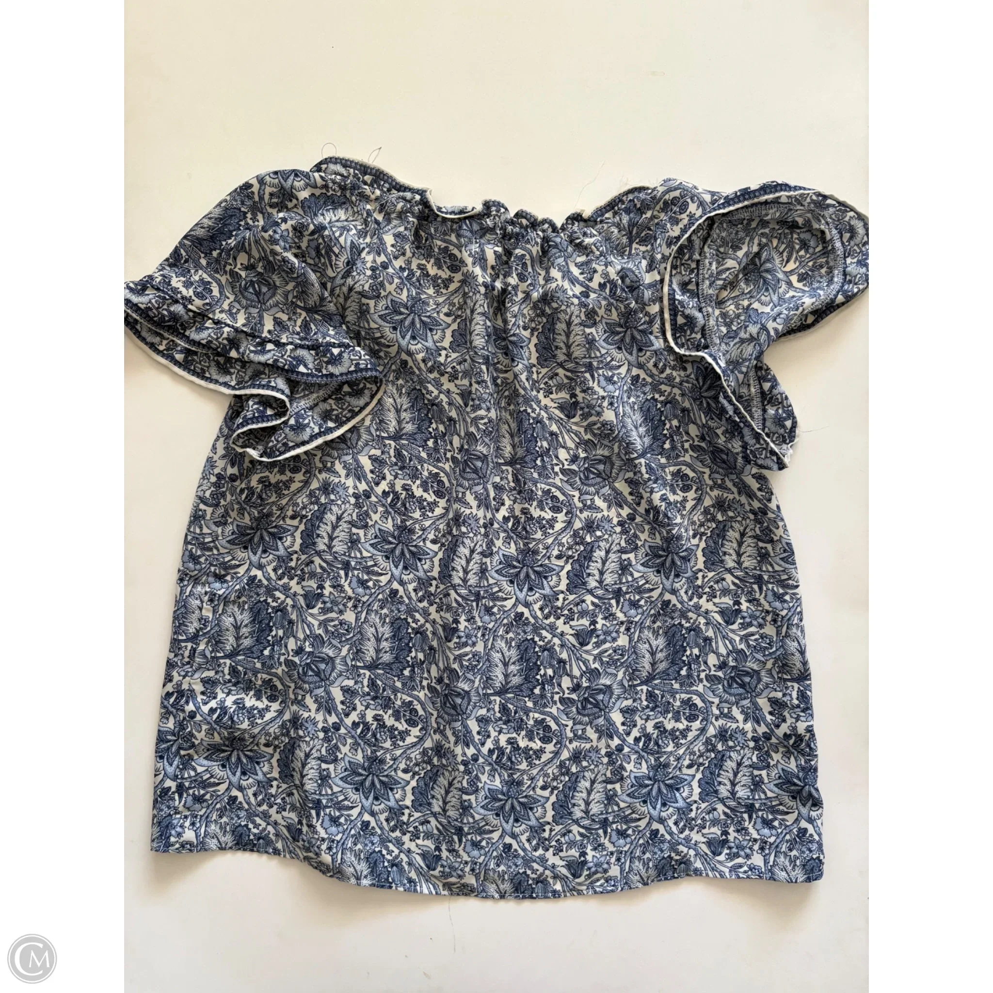 Blouse Short Sleeve By Max Studio In Blue, Size: S - Image 2
