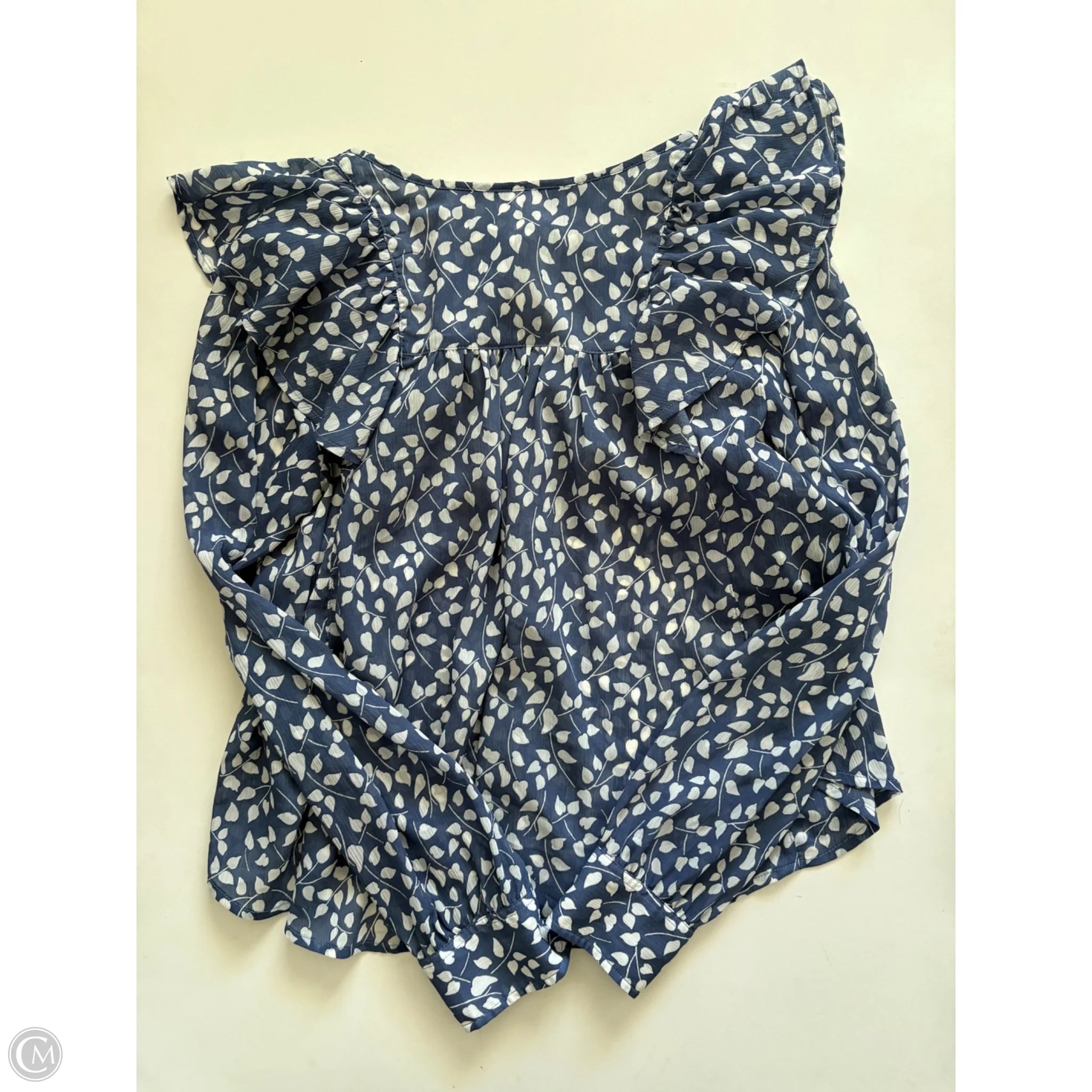 Blouse Short Sleeve By Gap In Blue, Size: S - Image 2