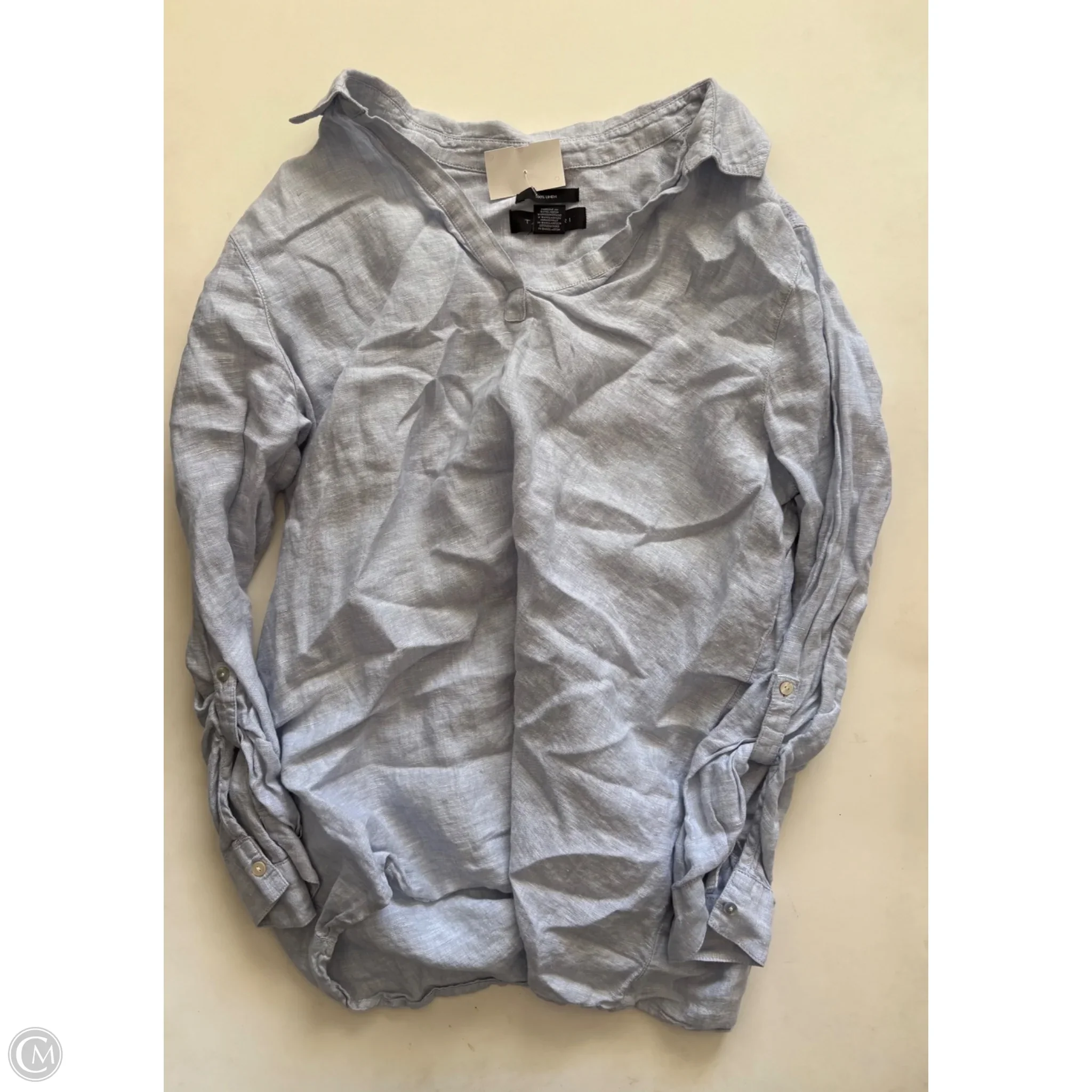 Top Long Sleeve By Tahari In Blue, Size: 1x - Image 1