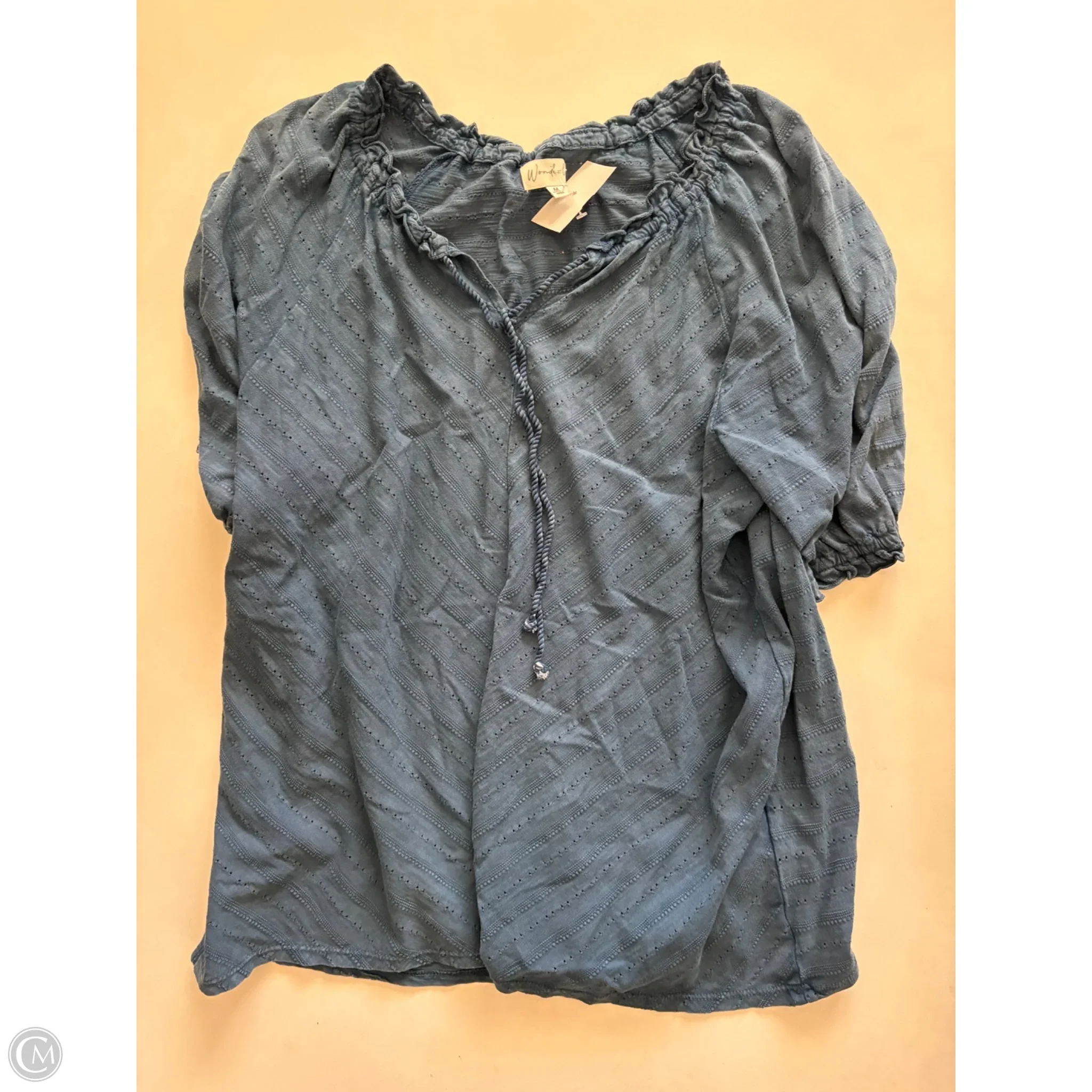 Top Short Sleeve By Wonderly In Blue, Size: M - Image 1