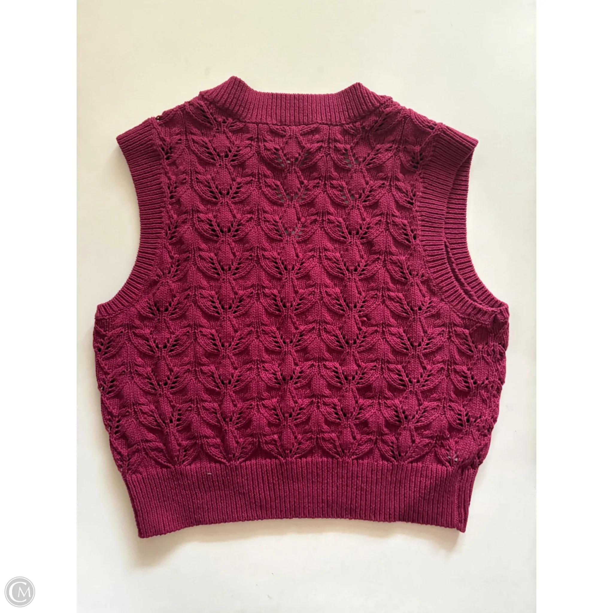 Vest Sweater By Loft In Maroon, Size: L - Image 2