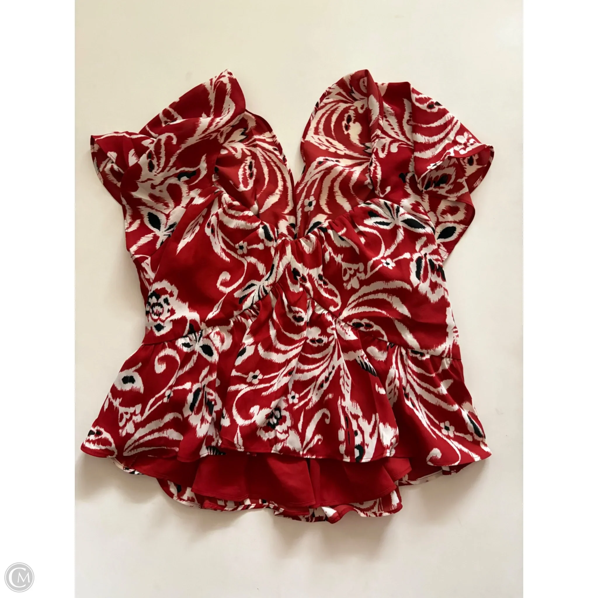 Blouse Short Sleeve By Express In Brown, Size: M - Image 1