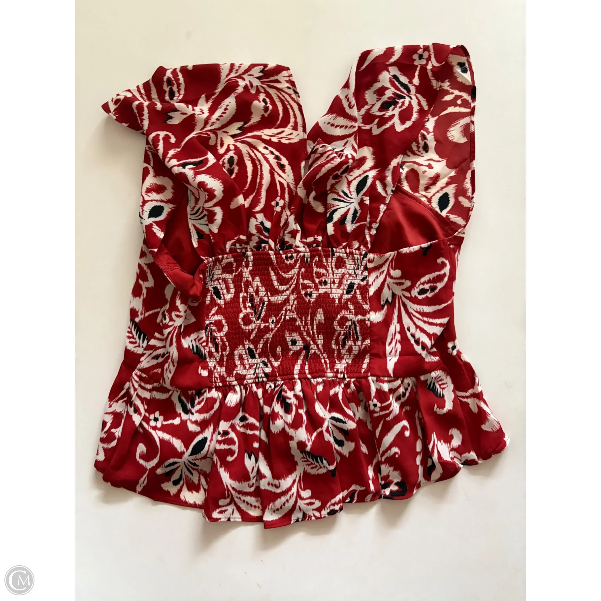 Blouse Short Sleeve By Express In Brown, Size: M - Image 2