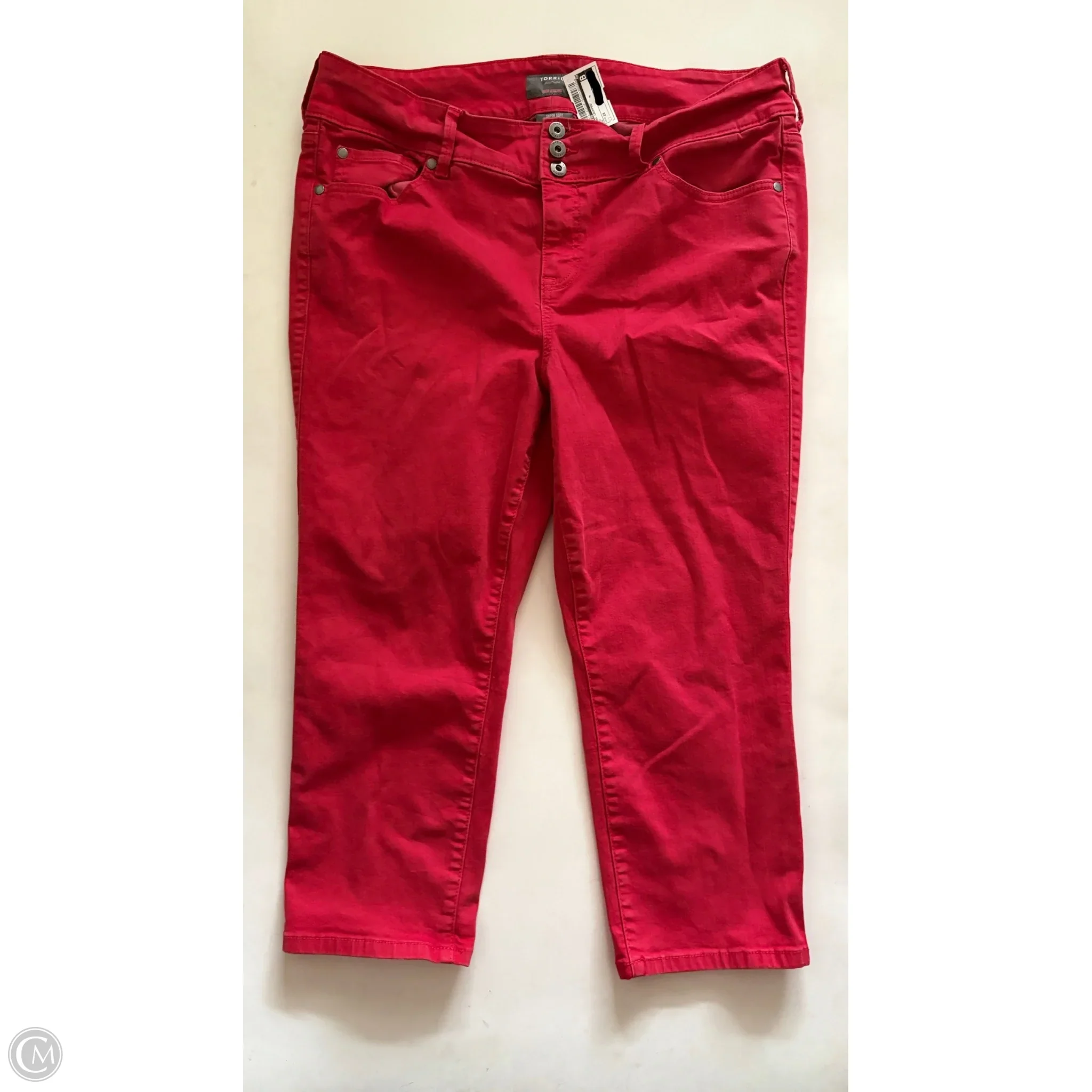 Jeans Cropped By Torrid In Red, Size: 18 - Image 1