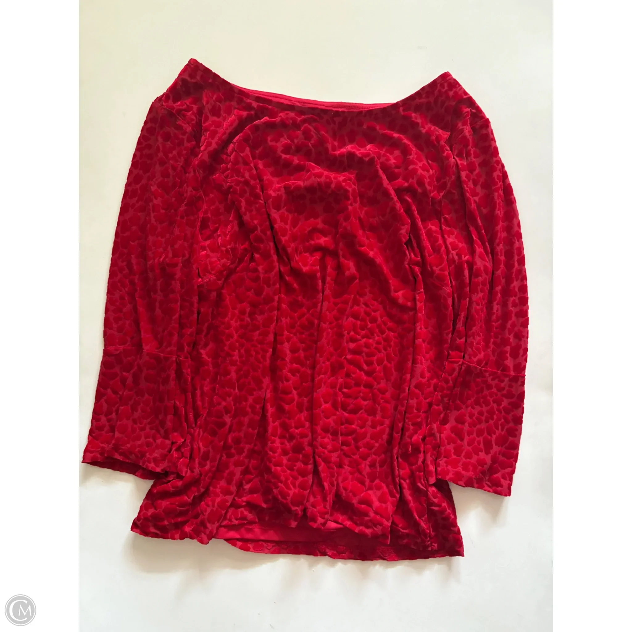 Blouse Long Sleeve By Talbots In Red, Size: Xl - Image 1