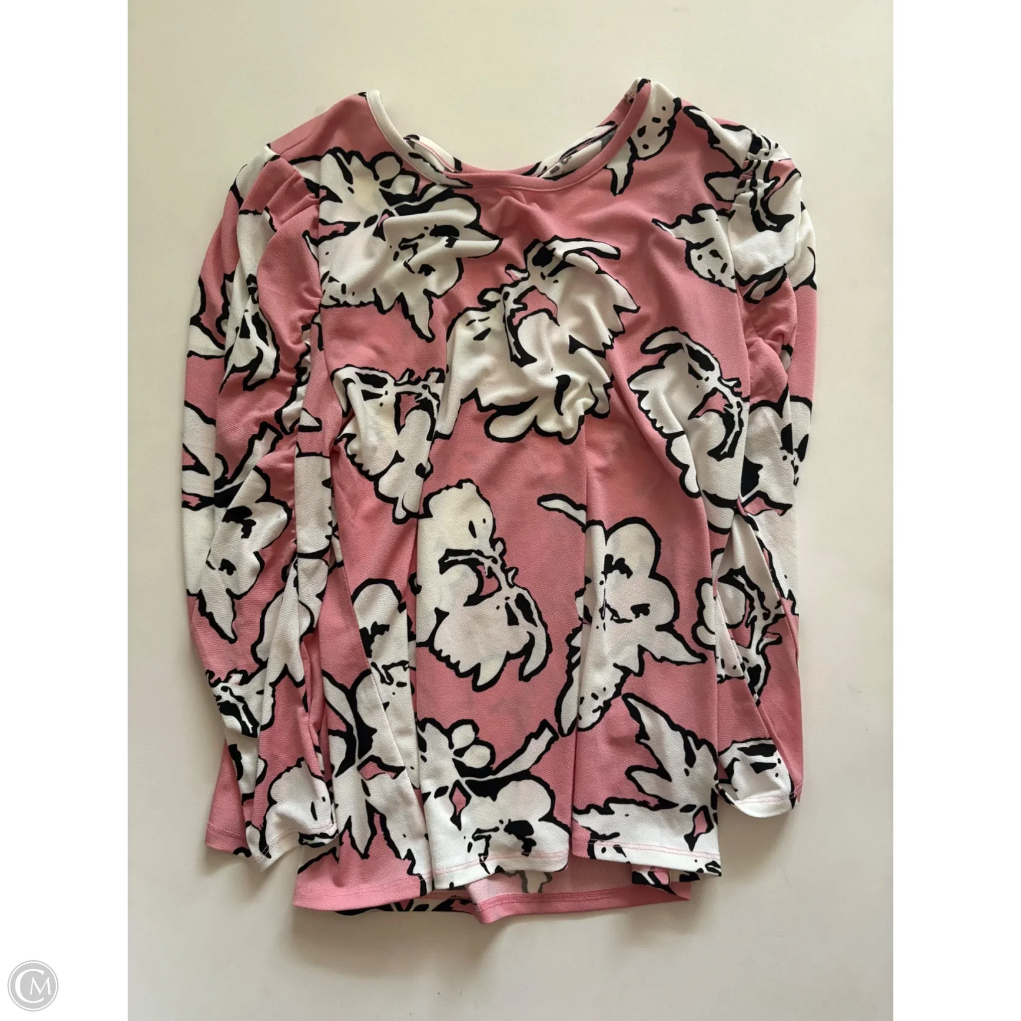 Blouse Long Sleeve By Cato In Pink, Size: M - Image 1