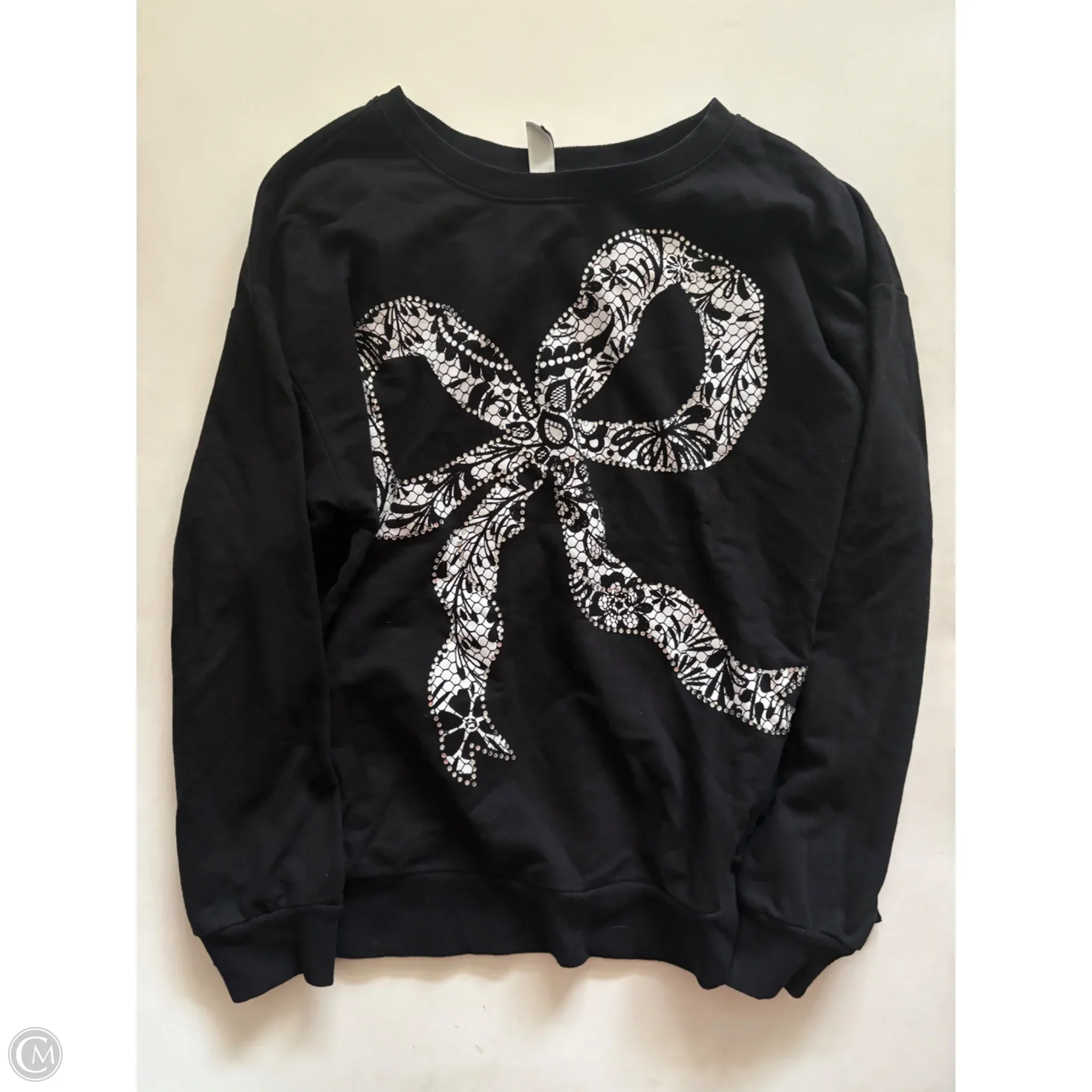 Sweatshirt Crewneck By Cato In Black, Size: M - Image 1